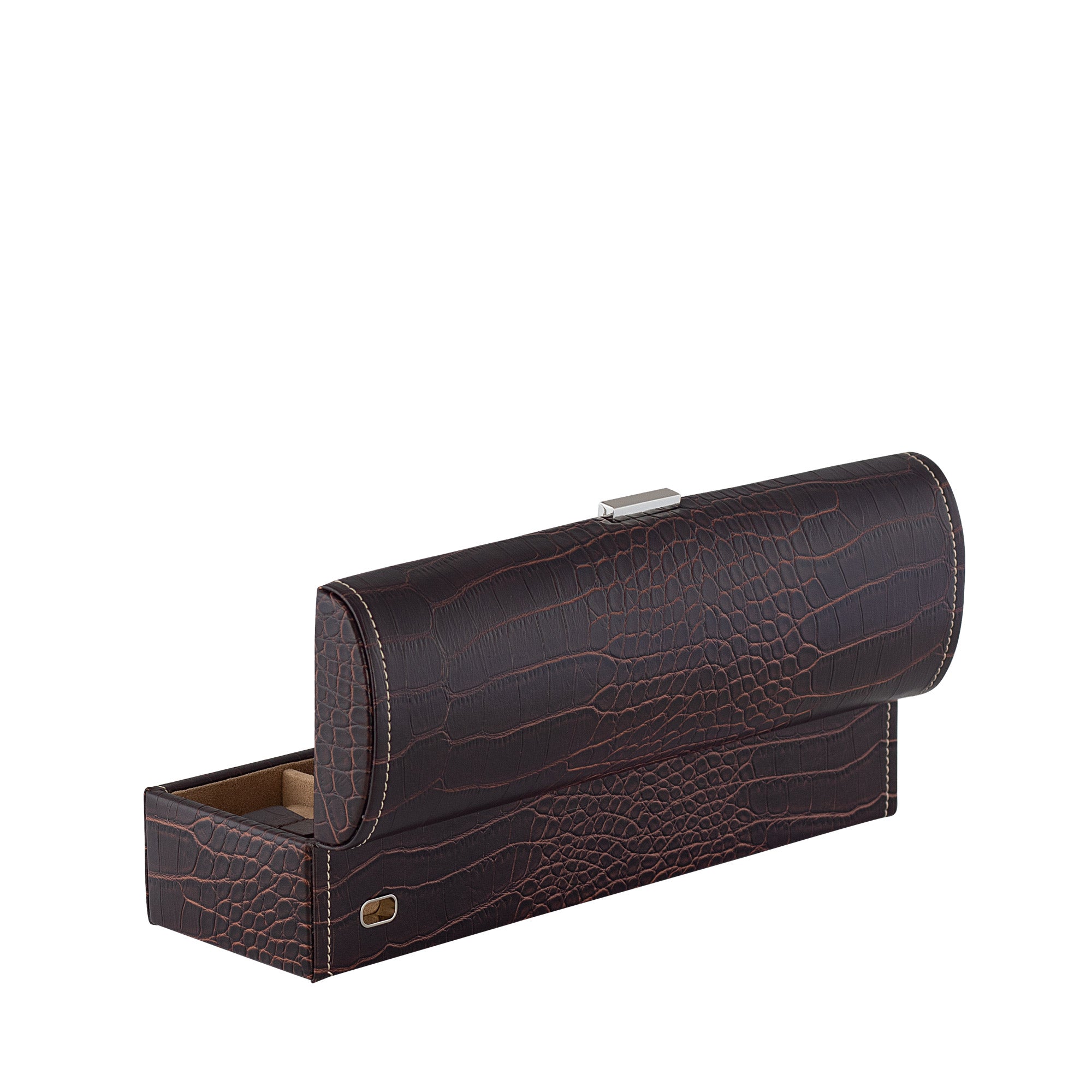 Friedrich 23 Le Croc Uhrenbox für 5 Uhren Braun Kroko-Optik