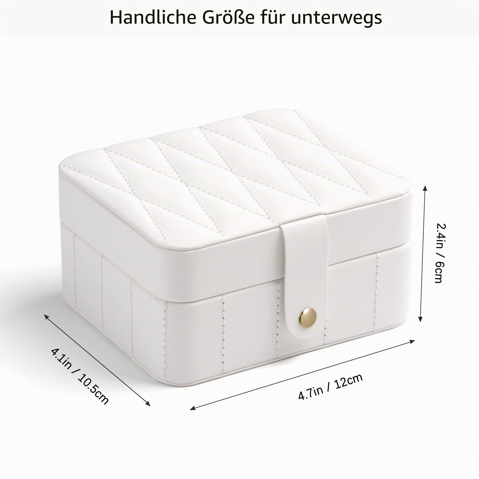 KAMIER Mini Jewelry Boxes Schmuckkästchen Weiß mit Spiegel