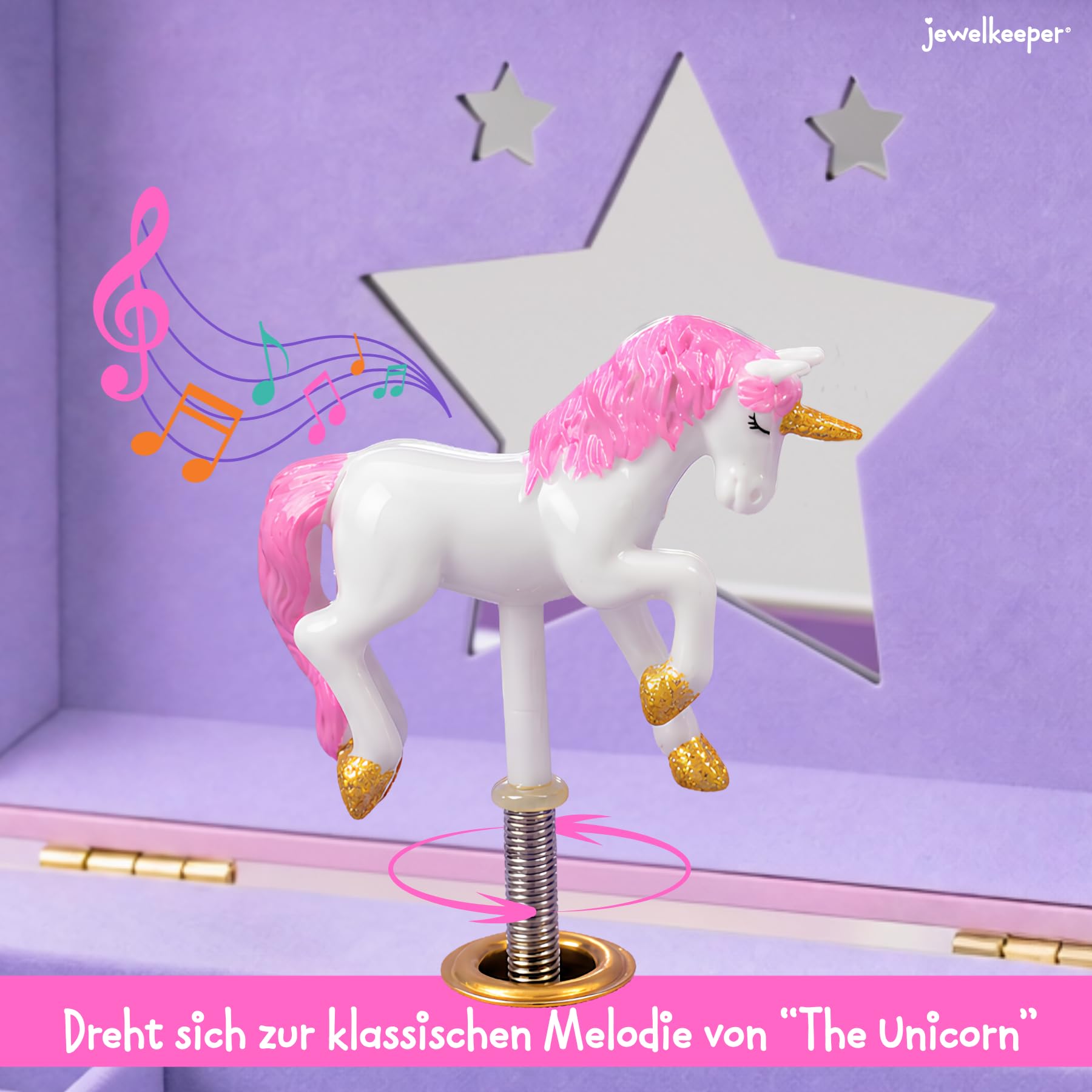 Jewelkeeper Unicorn Jewelry Boxes Musikbox Glitzer Einhorn