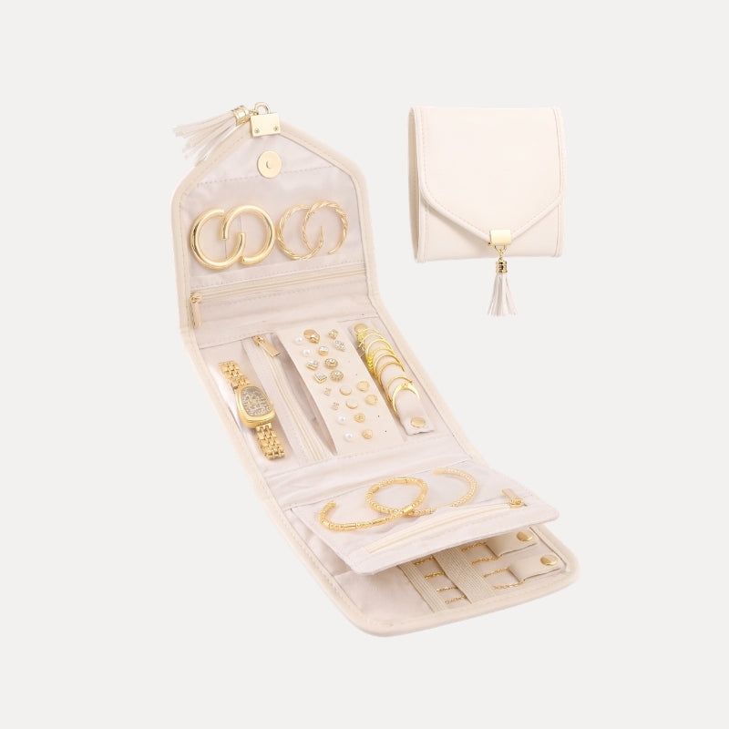 Lolalet Jewelry Box Schmucketui Beige Reise Leder