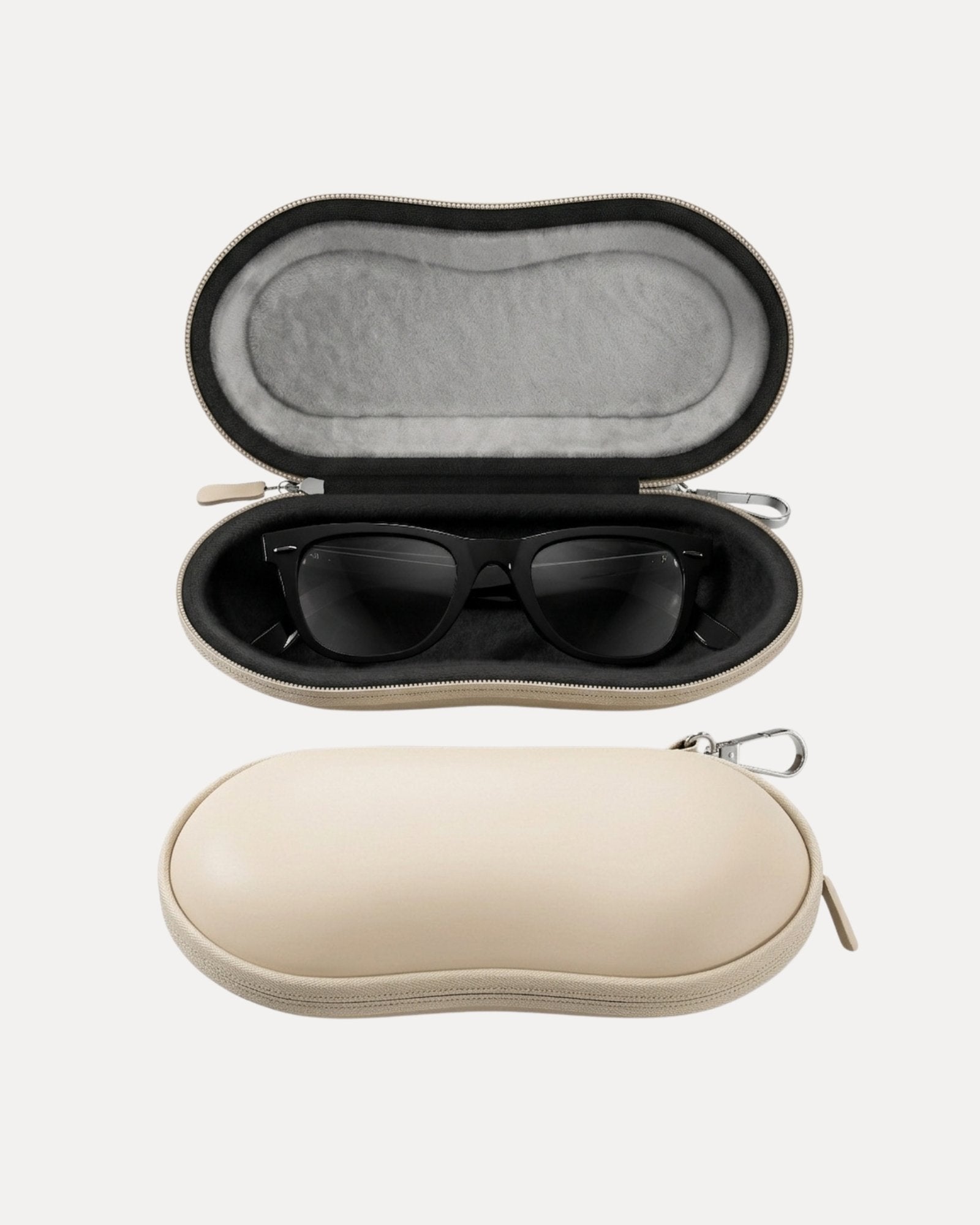 Lolalet Brillenetui Hartschale Beige EVA stoßfest mit Haken