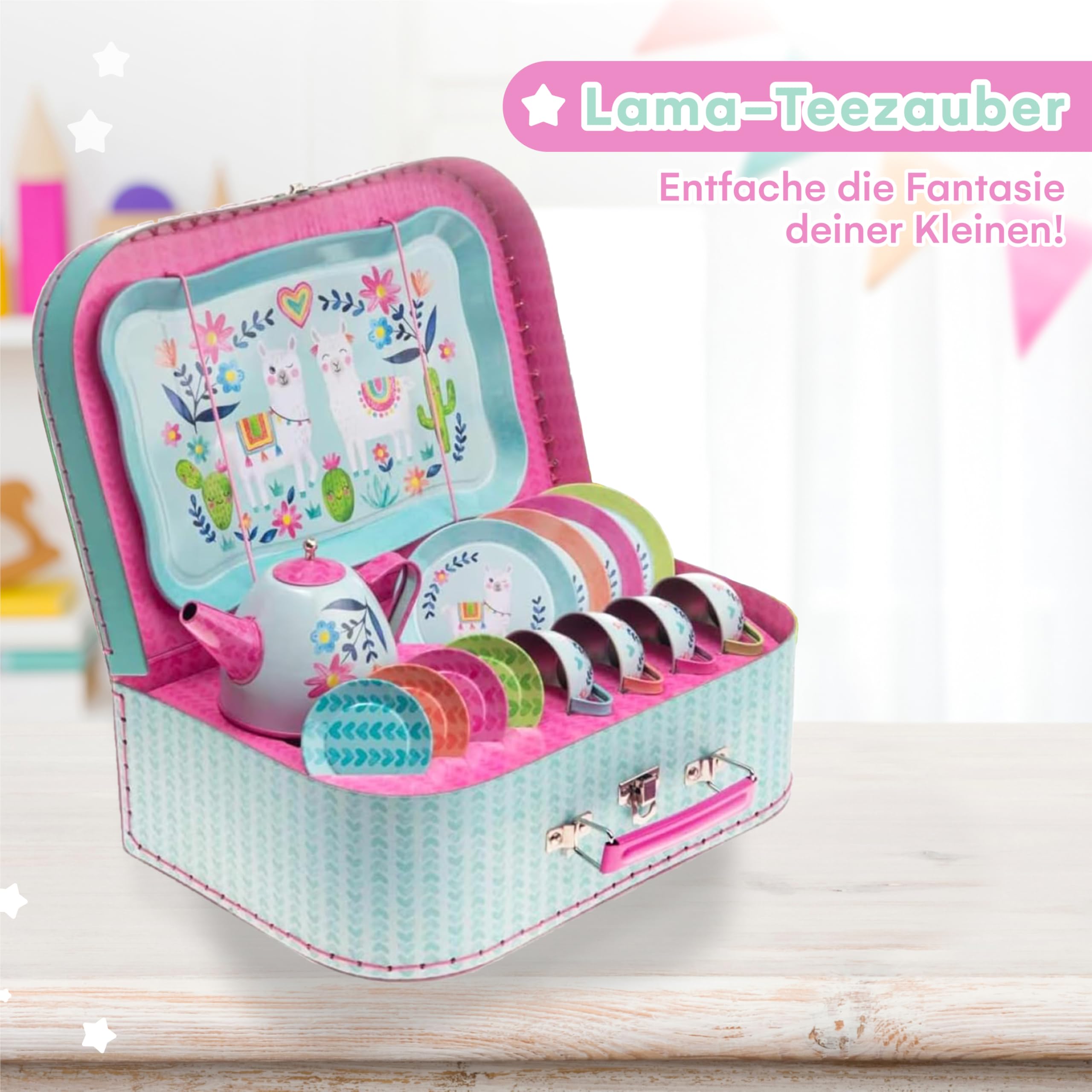 Jewelkeeper Tea Sets Teeservice Zinn 15tlg Lama Design Koffer