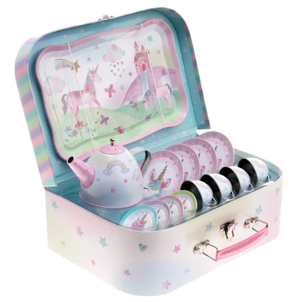 Jewelkeeper Tea Sets Teeservice Zinn 15-teilig Einhorn Party