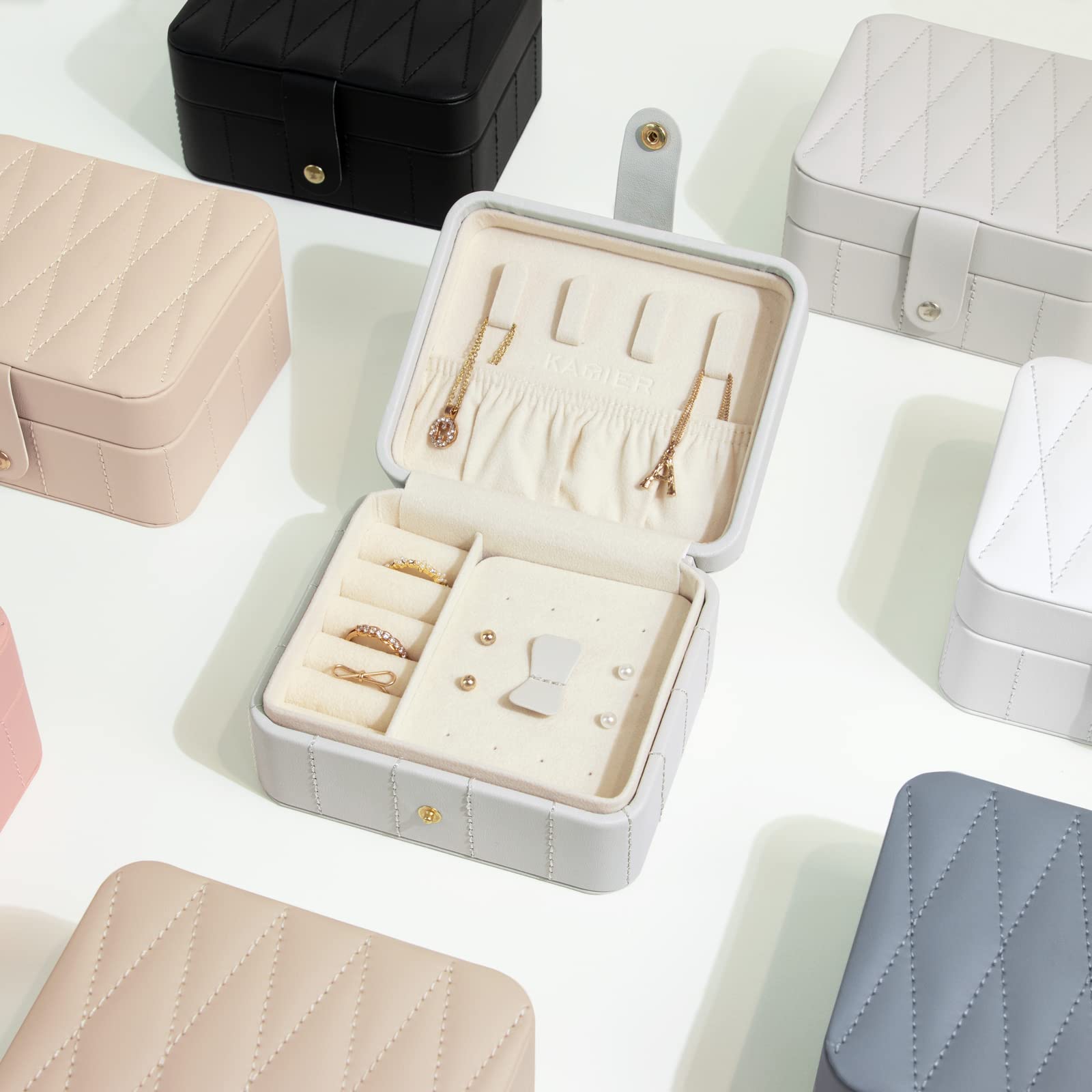 KAMIER Mini Jewelry Boxes Schmuckkästchen Grau Diamant