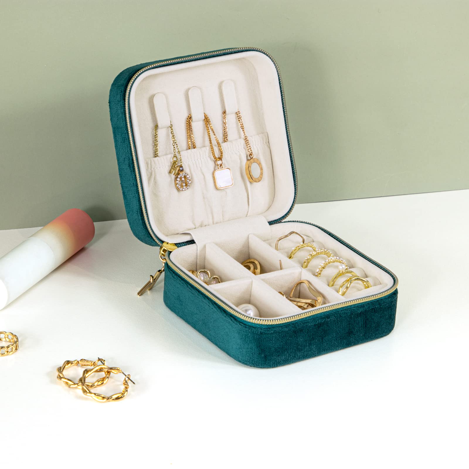 KAMIER Mini Jewelry Boxes Schmuckkästchen Samt Reise 10 cm