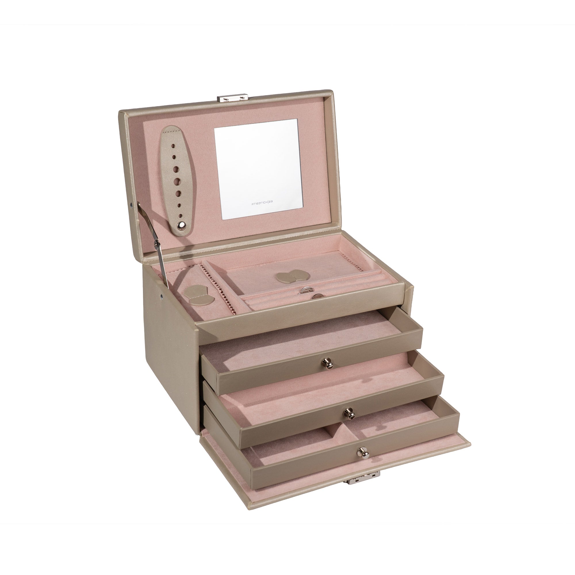 Friedrich 23 Classico Schmuckkasten Echt Leder Rosé Edition