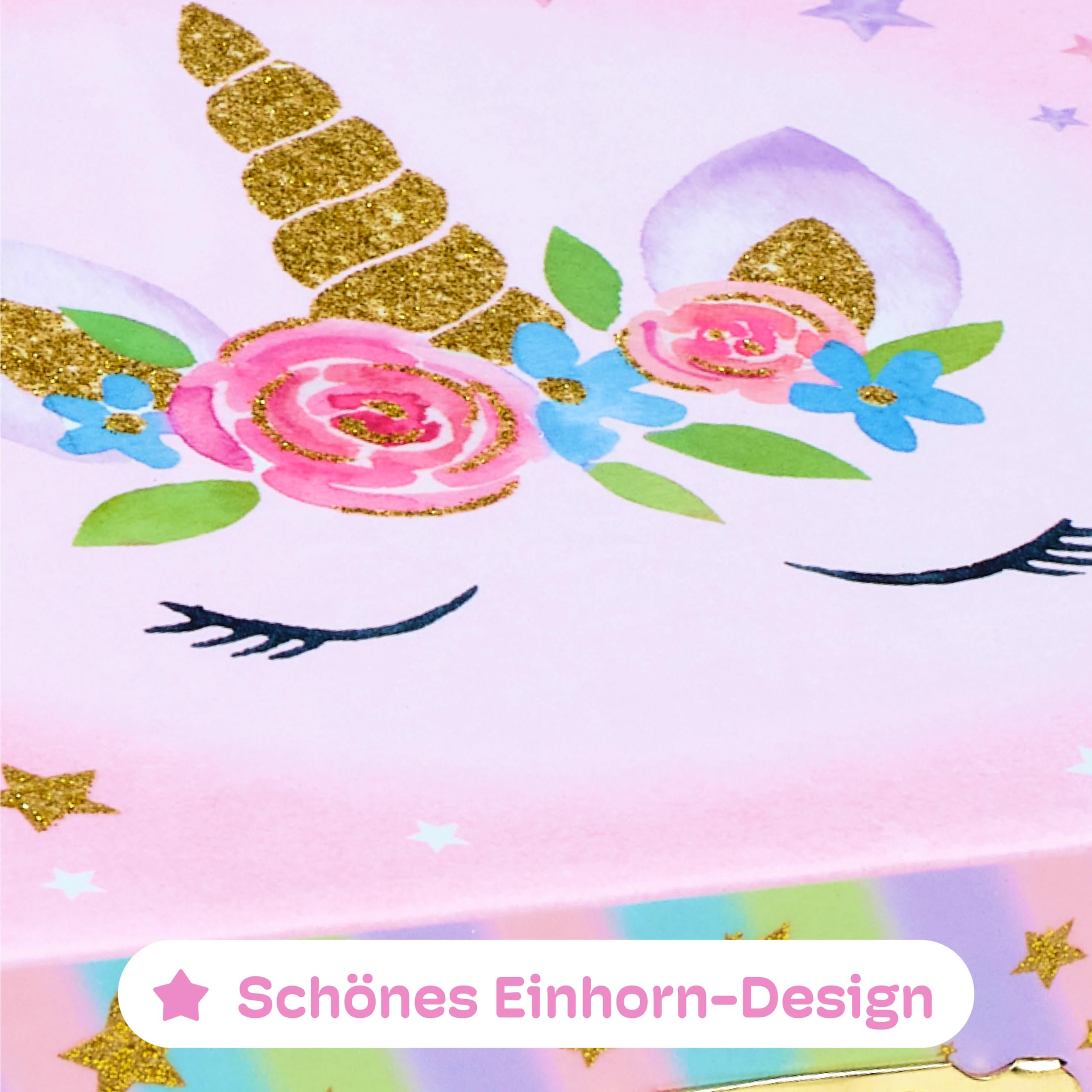 Jewelkeeper Unicorn Schmuckkästchen Glitzer 2 Laden Dreamer-Melodie
