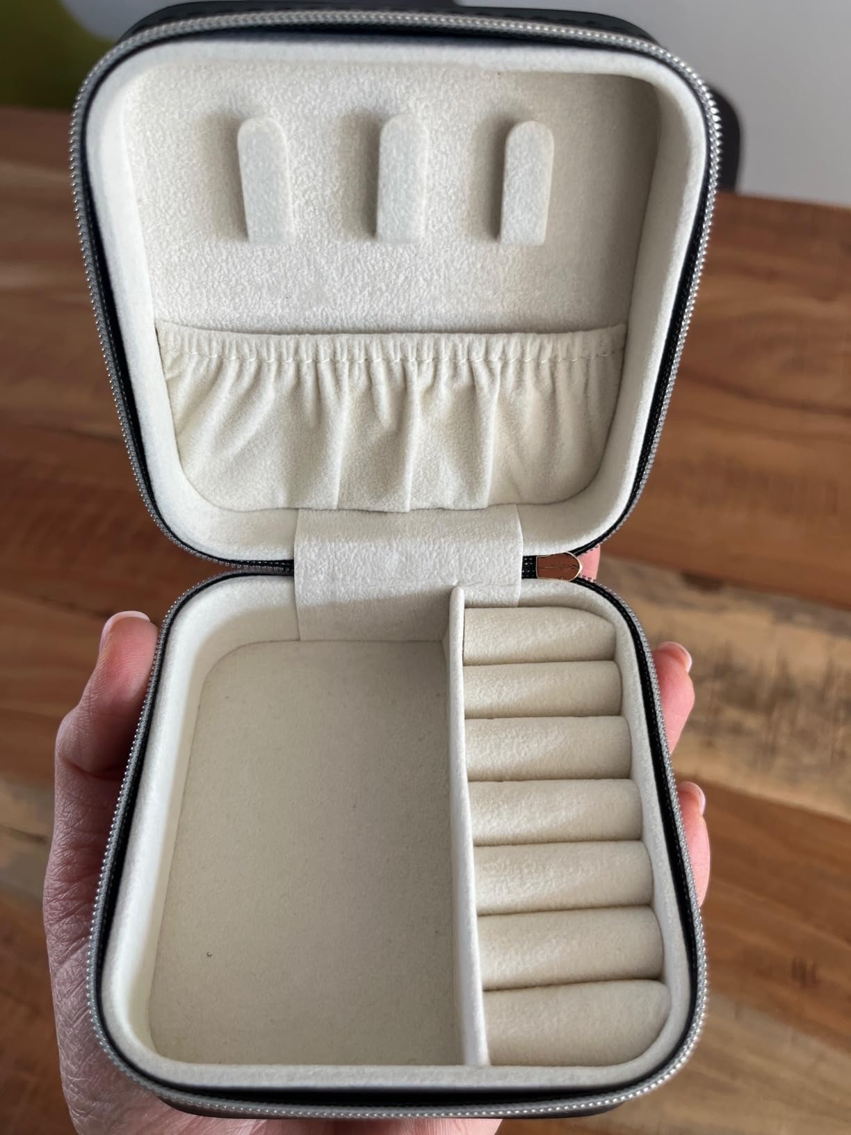 KAMIER Mini Schmuckkästchen Reise 2 Ebenen PU-Leder