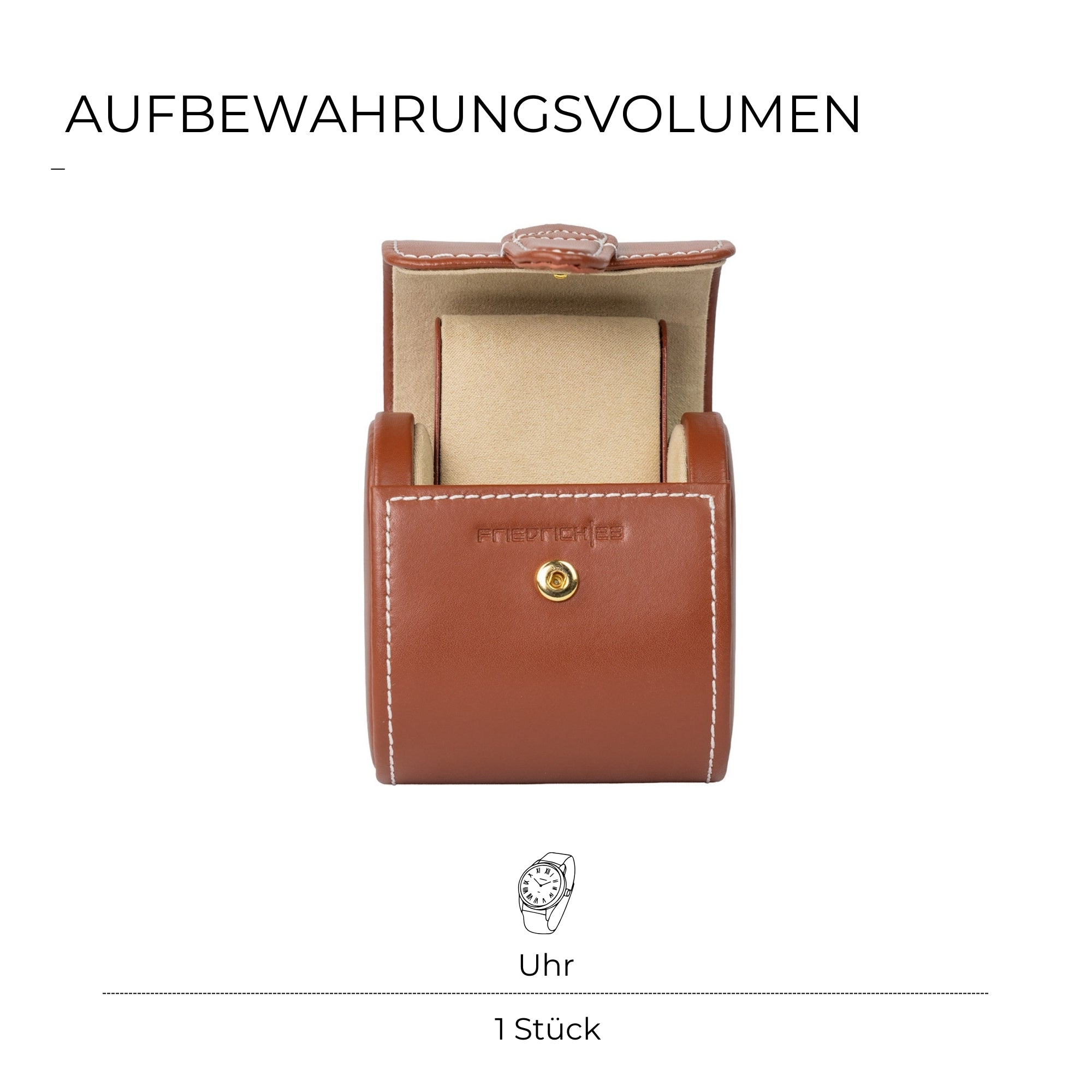 Friedrich 23 Cordoba Uhrenetui Leder Braun 1 Uhr Reise