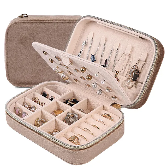 Dajasan Small Jewelry Box Schmuckbox Khaki aus Samt