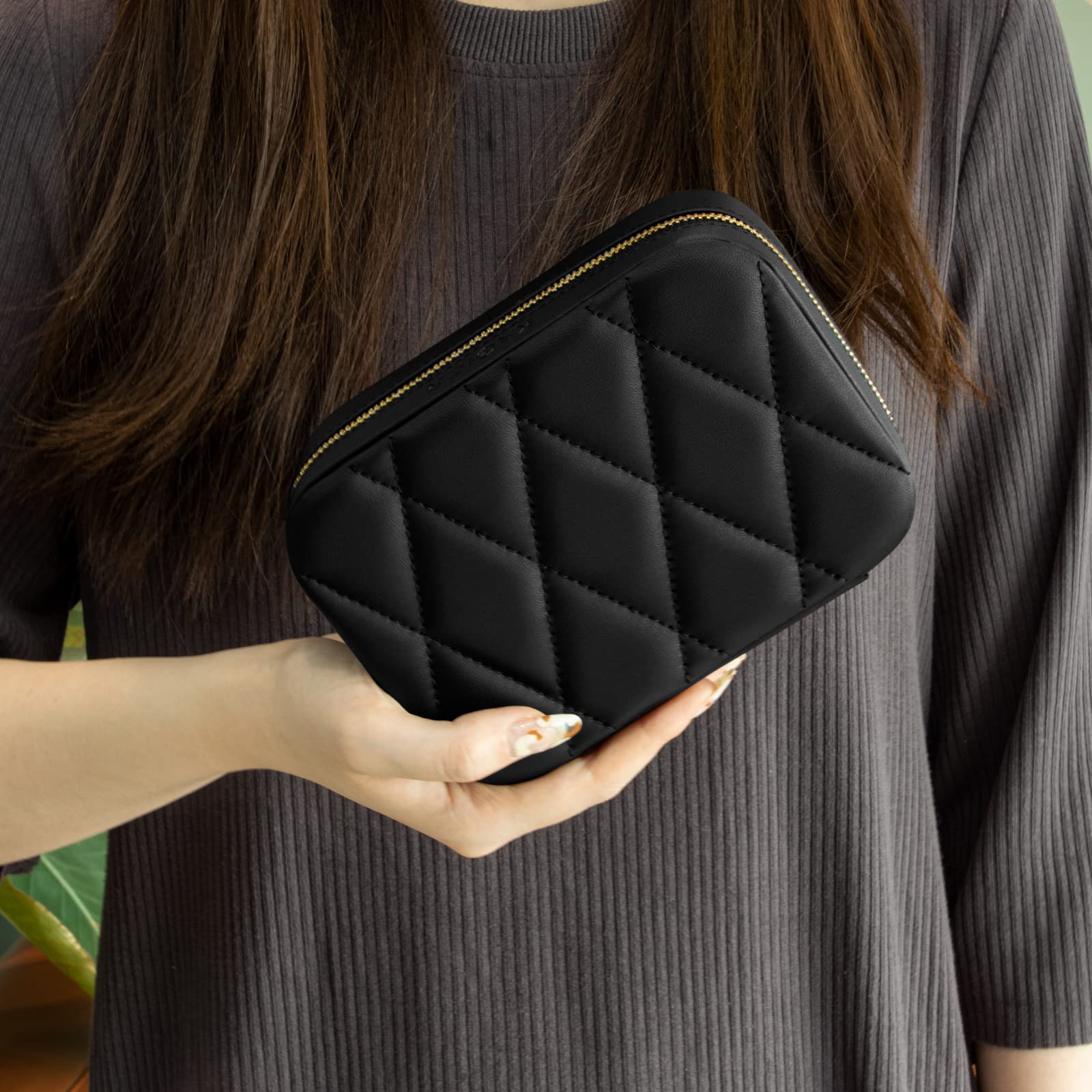 KAMIER Mini Schmuckbox Reise 2 Ebenen Handtasche