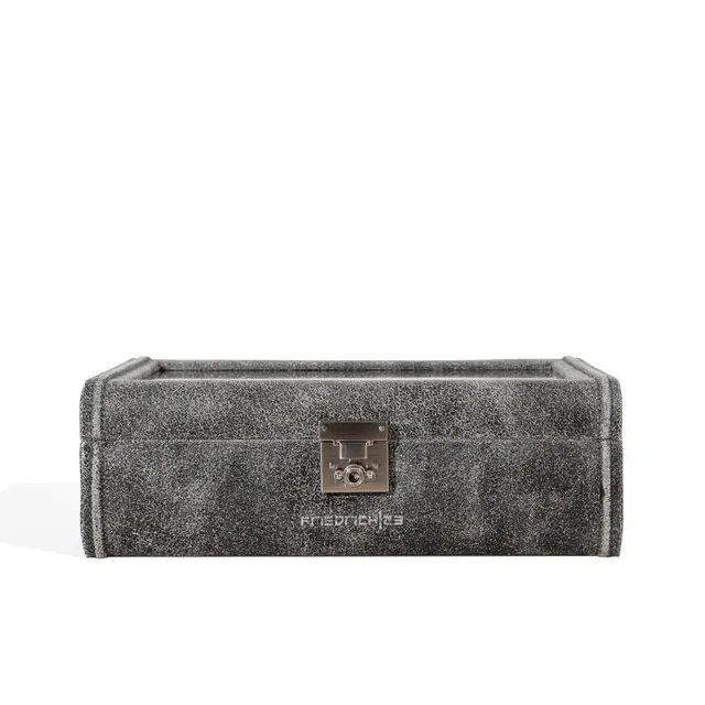 Friedrich 23 Cubano Uhrenbox 8 Uhren Leder Glasdeckel Braun