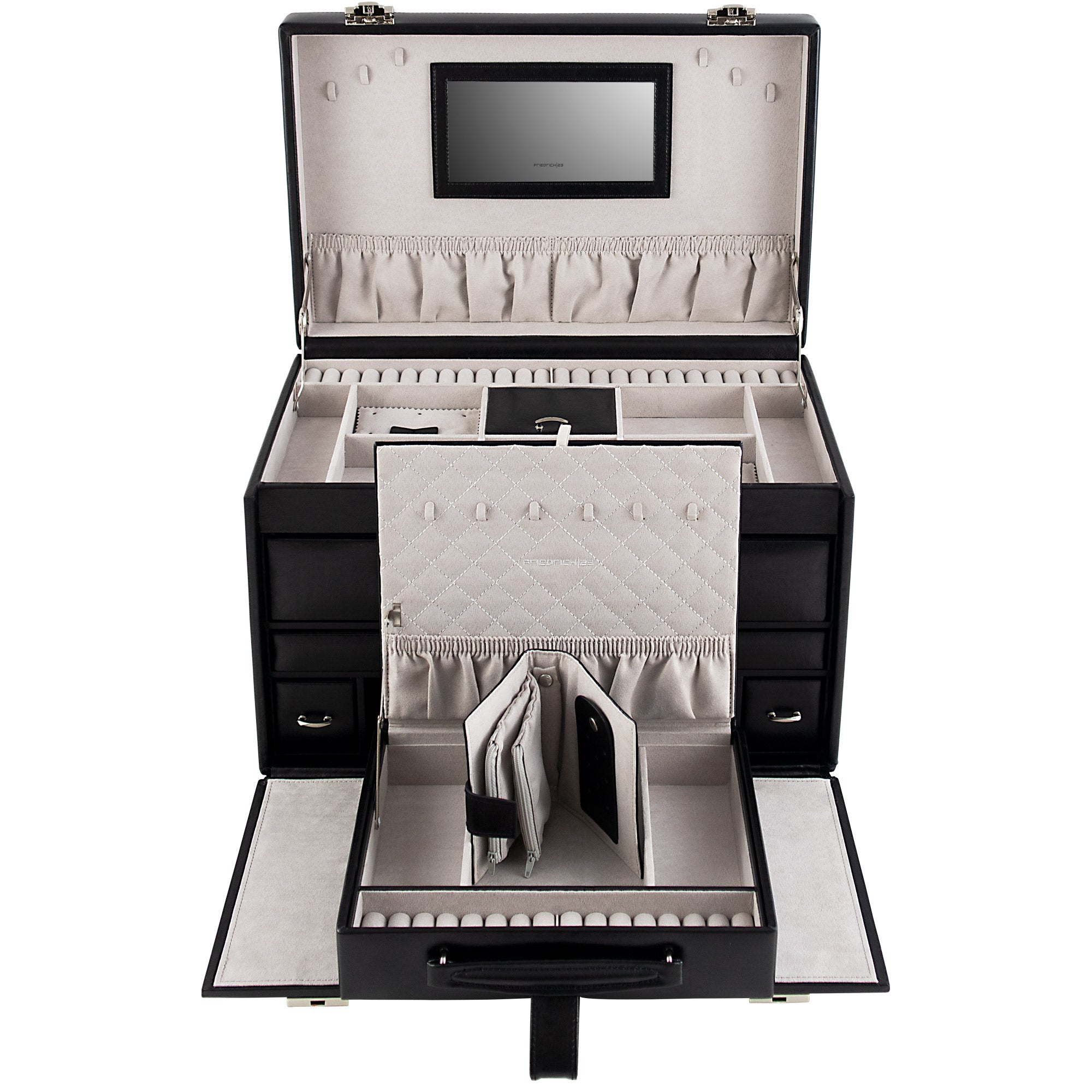 Friedrich 23 Classico Schmuckkasten XXL Schwarz Leder