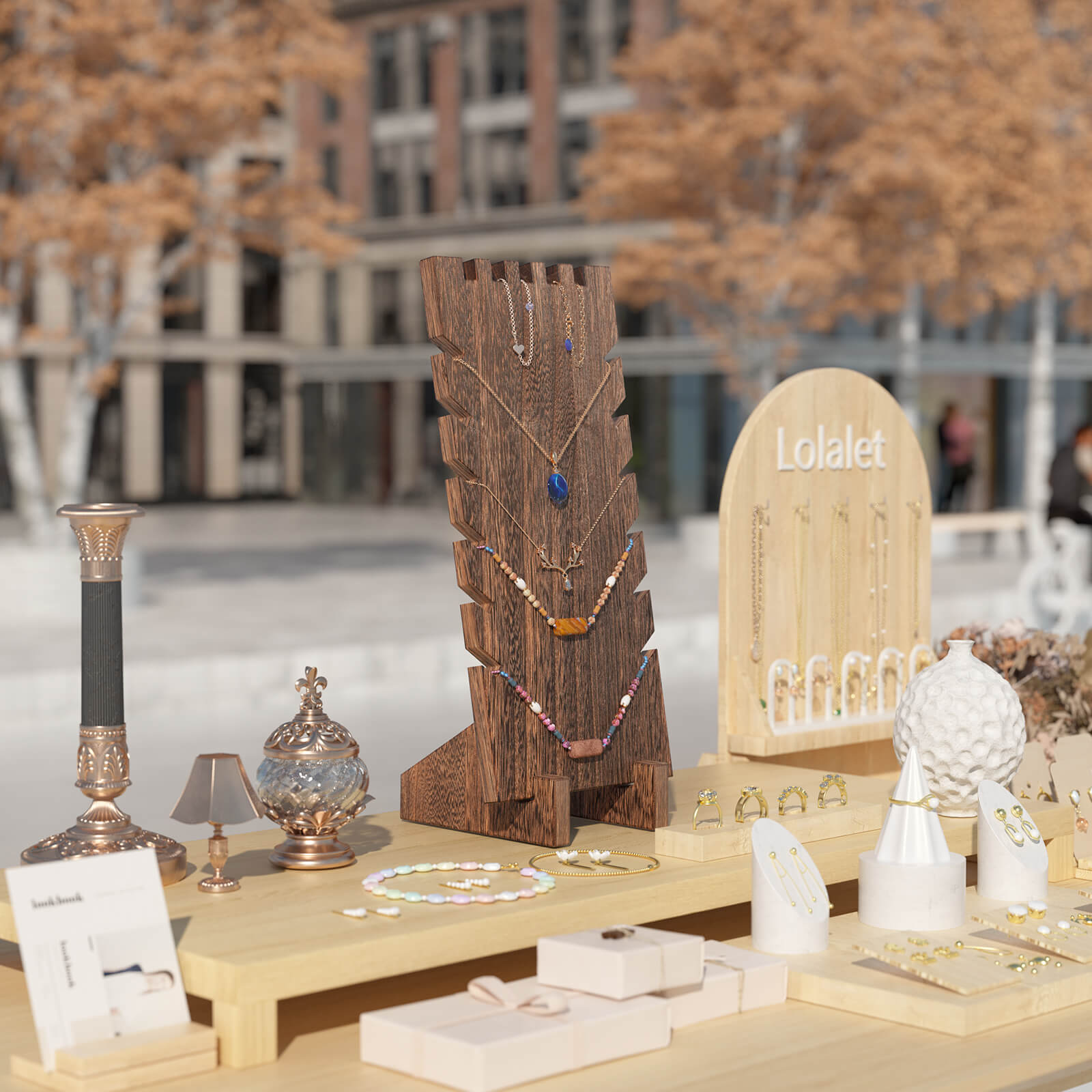 Lolalet Jewelry Stand Kettenständer Holz Natur Schmuckhalter