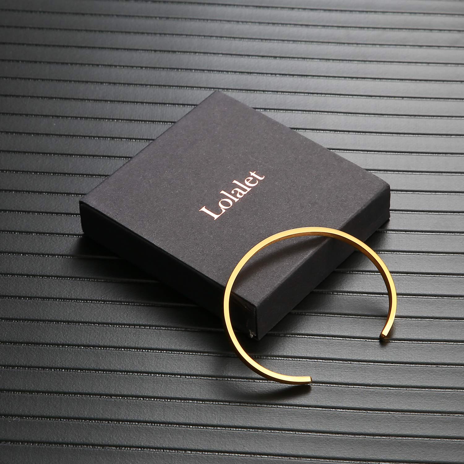 Lolalet Armreif 18K Gold Offen Dünn Damen Verstellbar