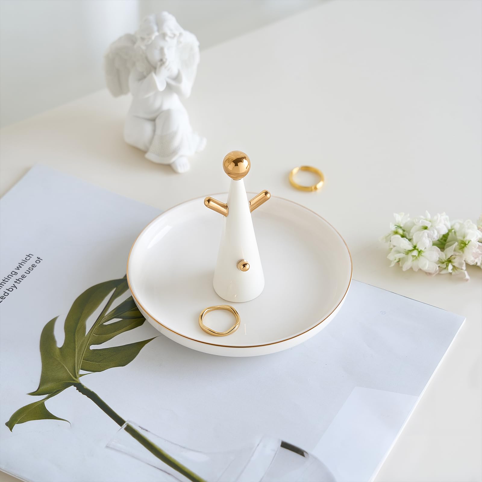Lolalet Jewelry Tray Schmuckschale Keramik Baum Weiß