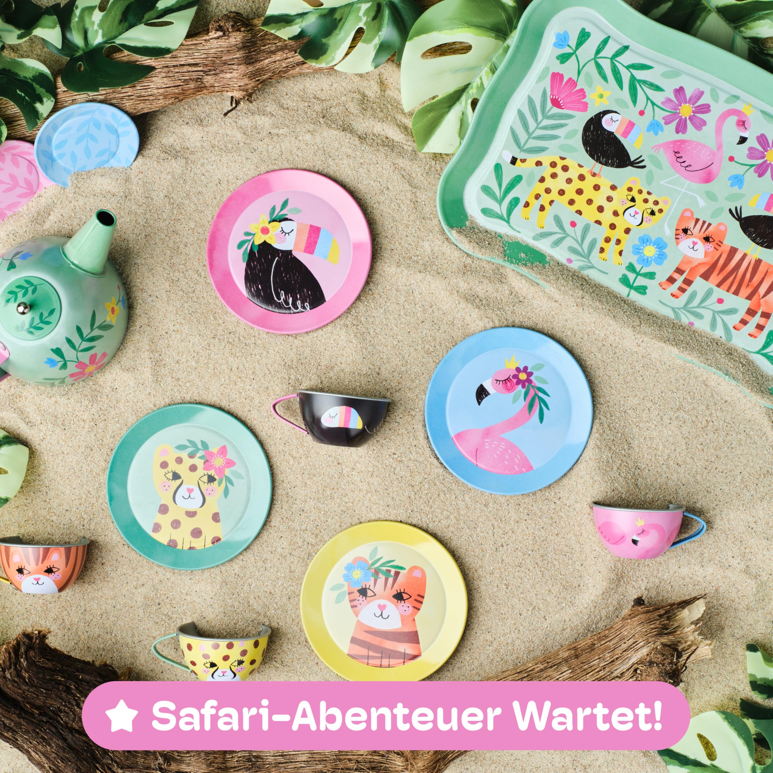 Jewelkeeper Tea Sets Teeservice Safari 15-teilig Zinn