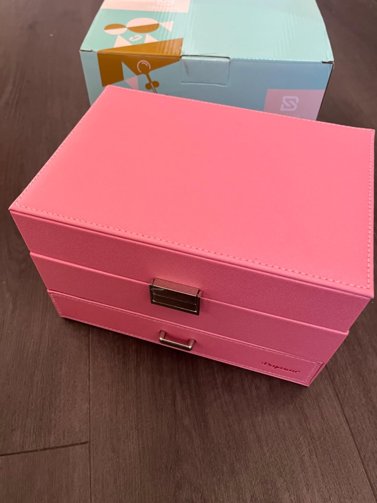 Dajasan Large Jewelry Box Schmuckkästchen Champagner 3 Ebenen