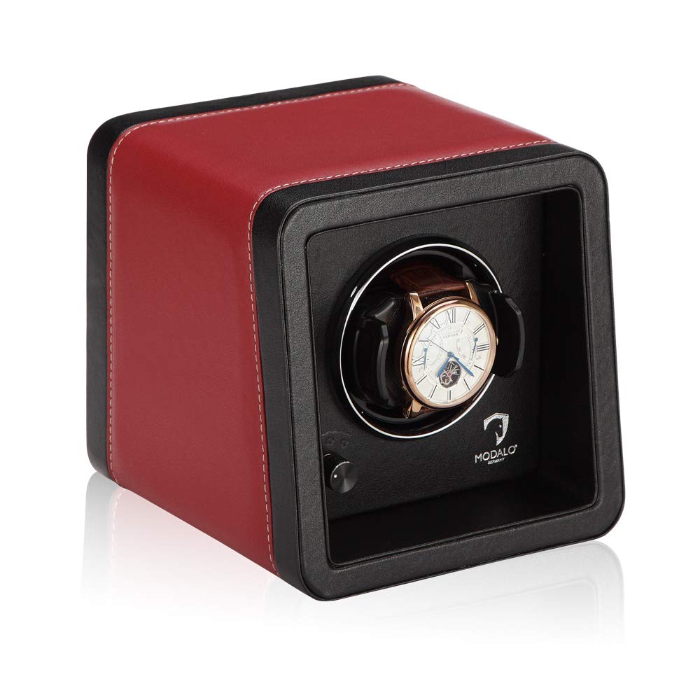 MODALO Saturn MV4 Uhrenbeweger 1 Uhr rotes Leder