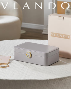VLANDO Everyday Keepsake Schmuckkasten 2-lagig Leder Uhrenkissen