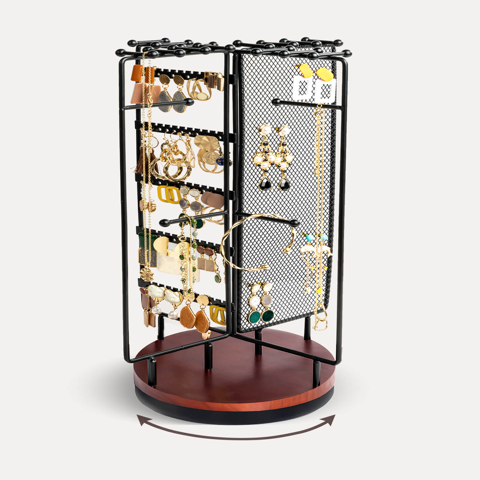 Lolalet Jewelry Stand Schmuckständer Drehbar Weiß 360 Grad