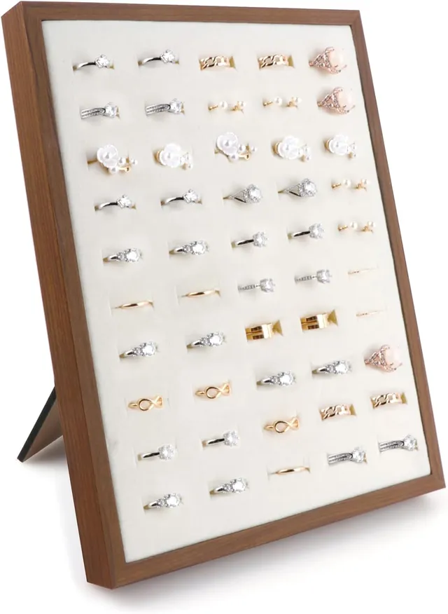 Homeanda Jewelry Tray Ringtablett 50 Fächer Samt L-Form