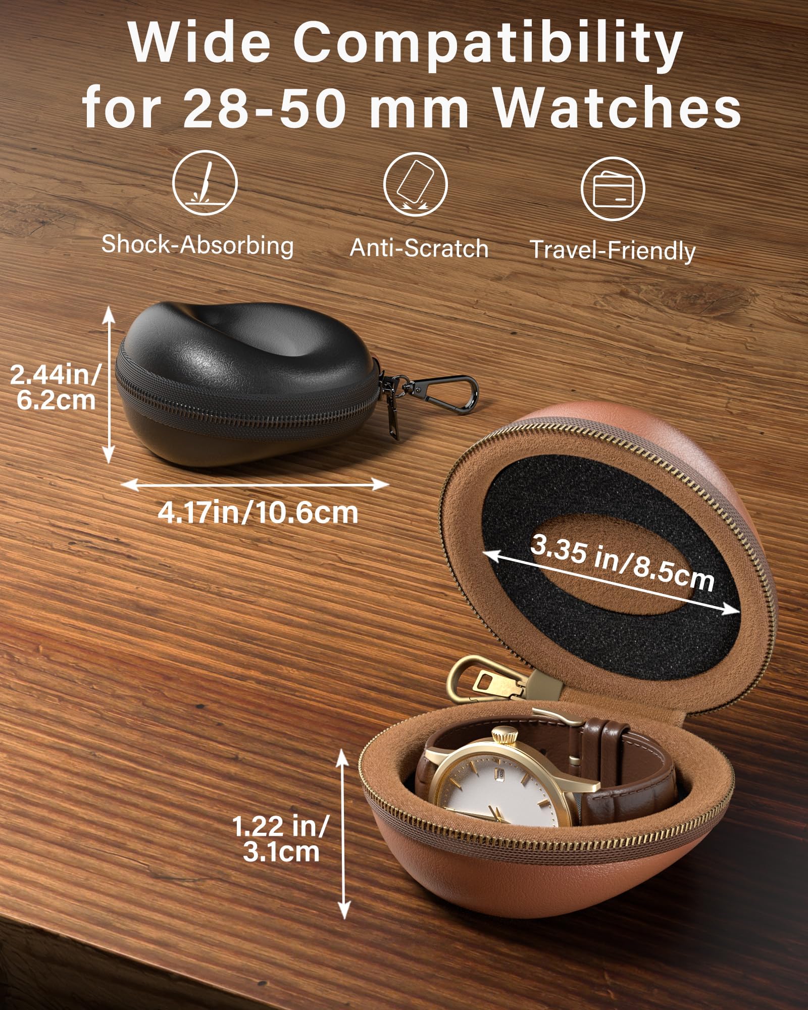 Lolalet Watch Box Uhrenetui Hartschale Braun Single