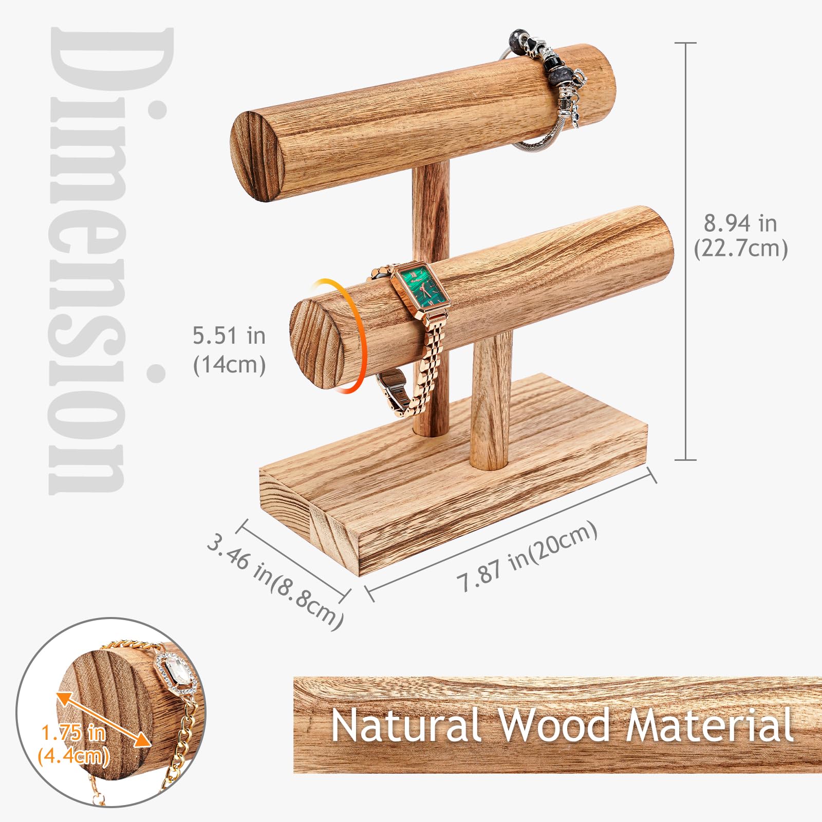 Lolalet Jewelry Stand Schmuckständer Holz Natur 3-stufig