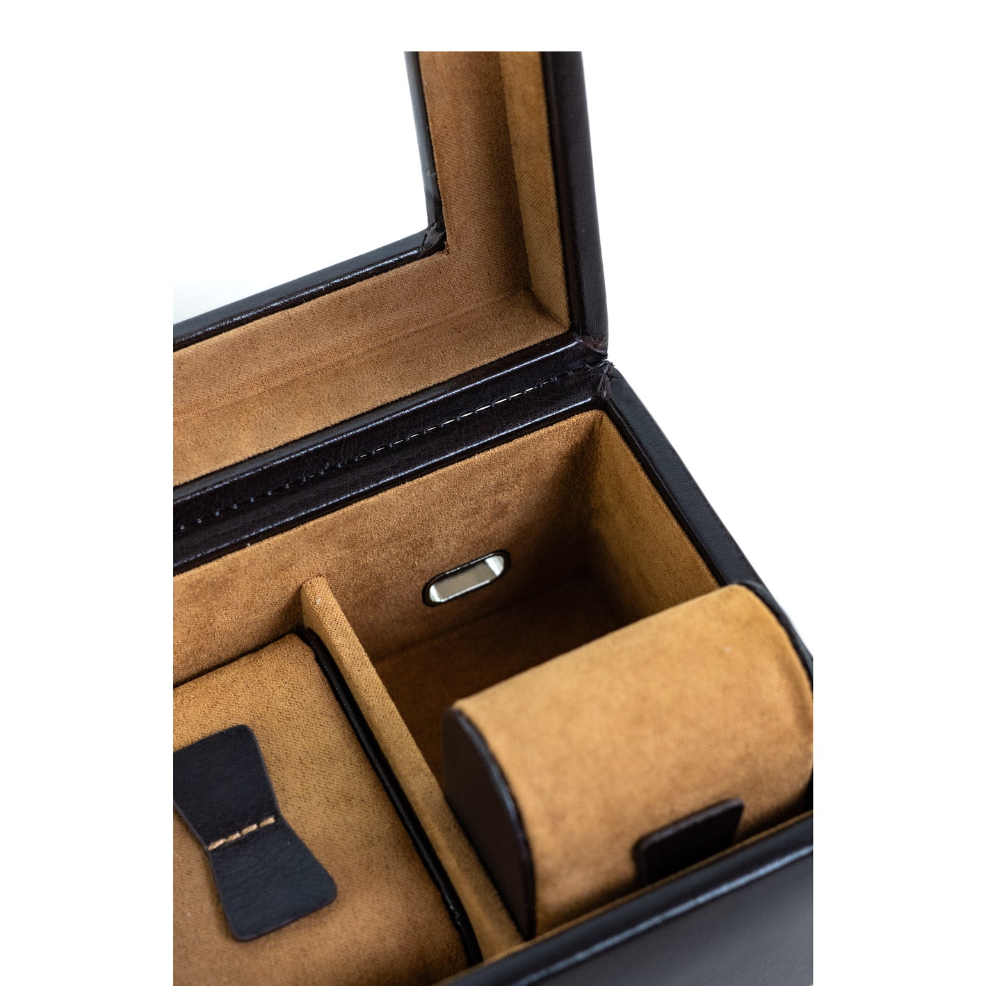 Friedrich 23 Bond Uhrenbox für 4 Uhren Glasdeckel Braun