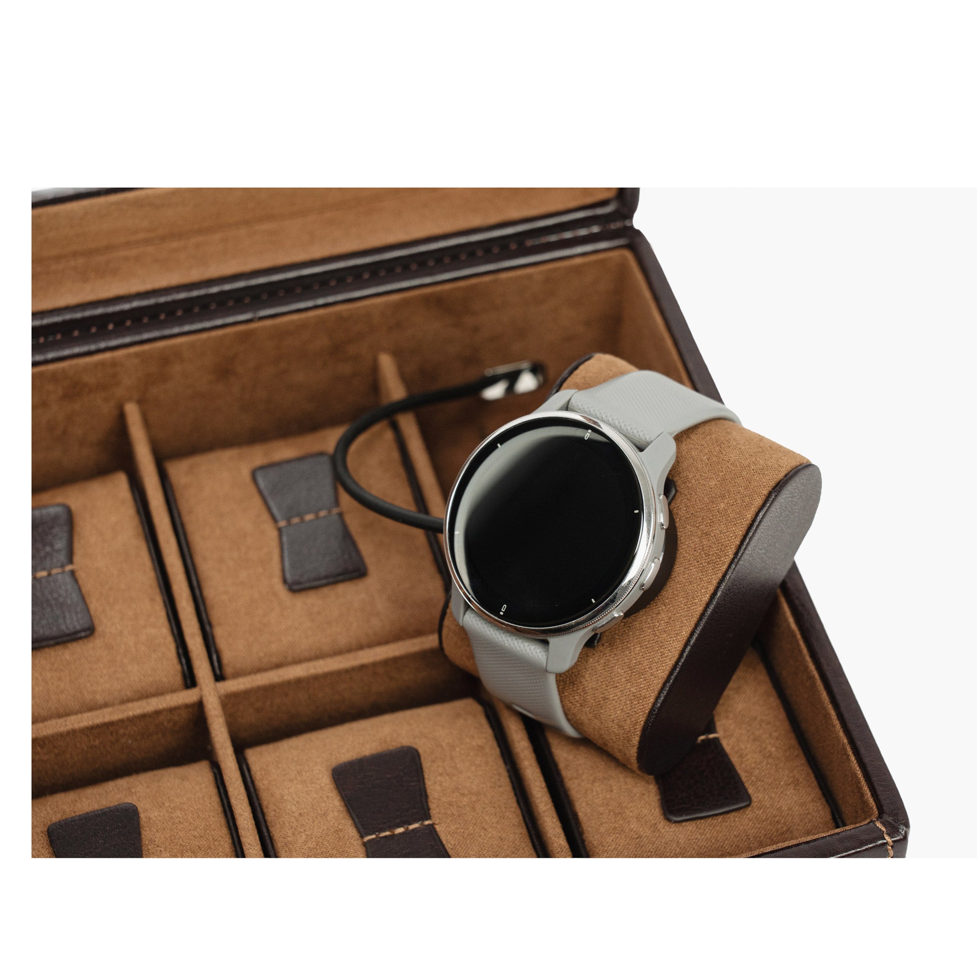 Friedrich 23 Bond Uhrenbox für 4 Uhren Glasdeckel Braun