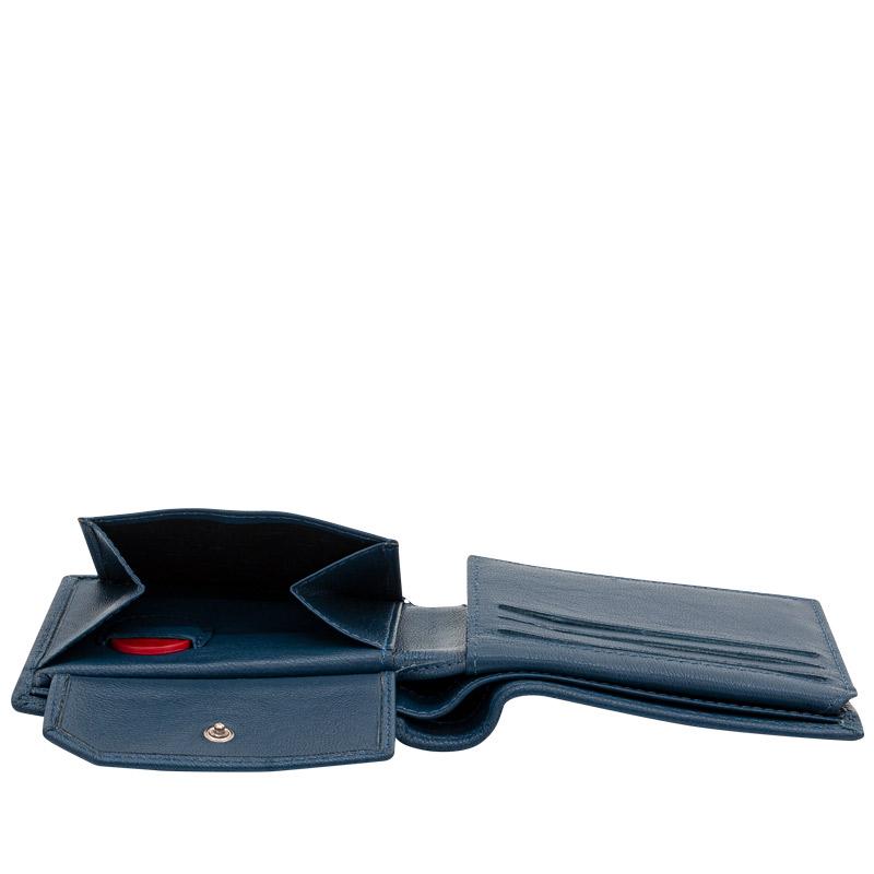 Friedrich 23 Redford Mini Geldbörse Leder RFID Blau