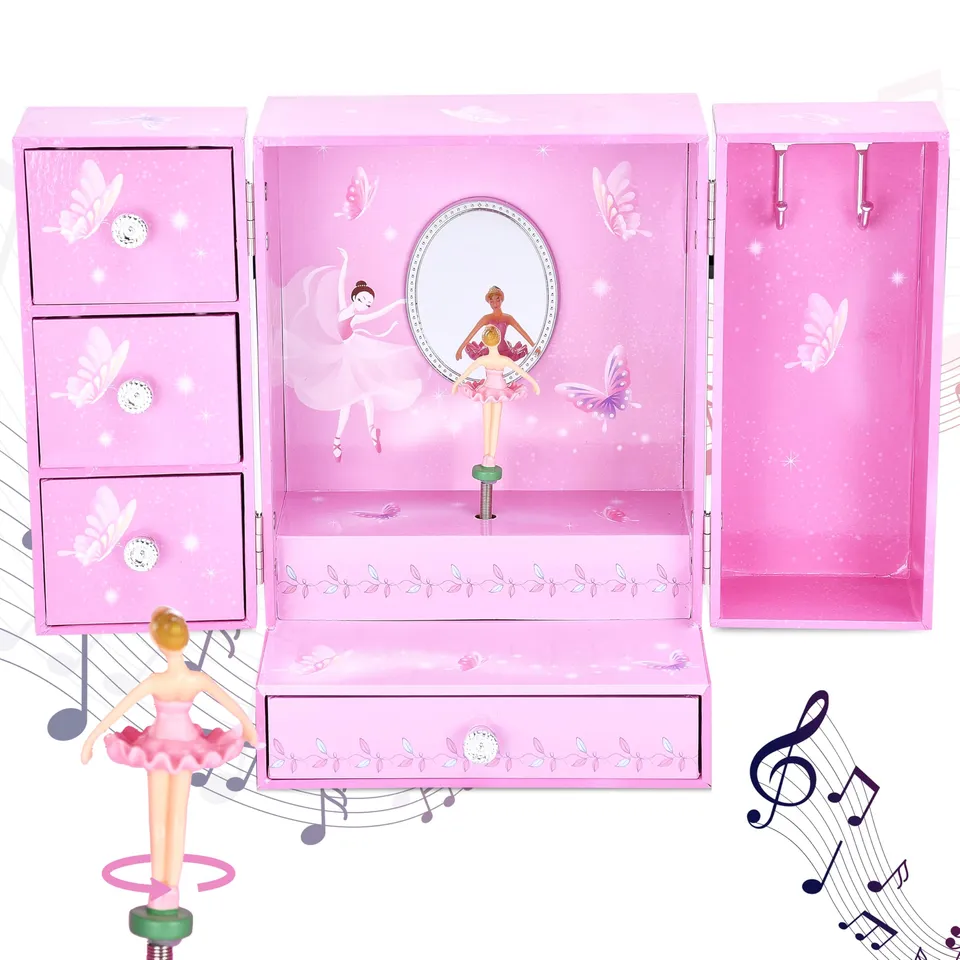 Jewelkeeper Girls Rule Schmuckkästchen Rosa Ballerina Holz