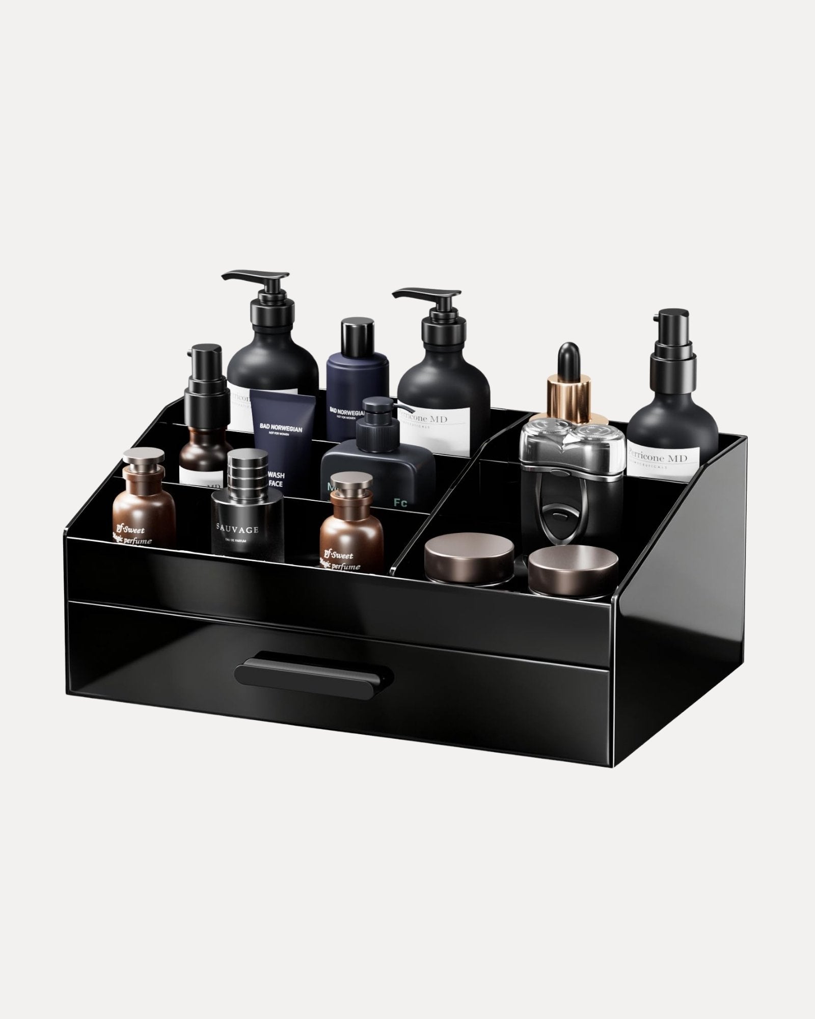 Lolalet Jewelry Box Acryl Schmuckkasten Schwarz 2-lagig