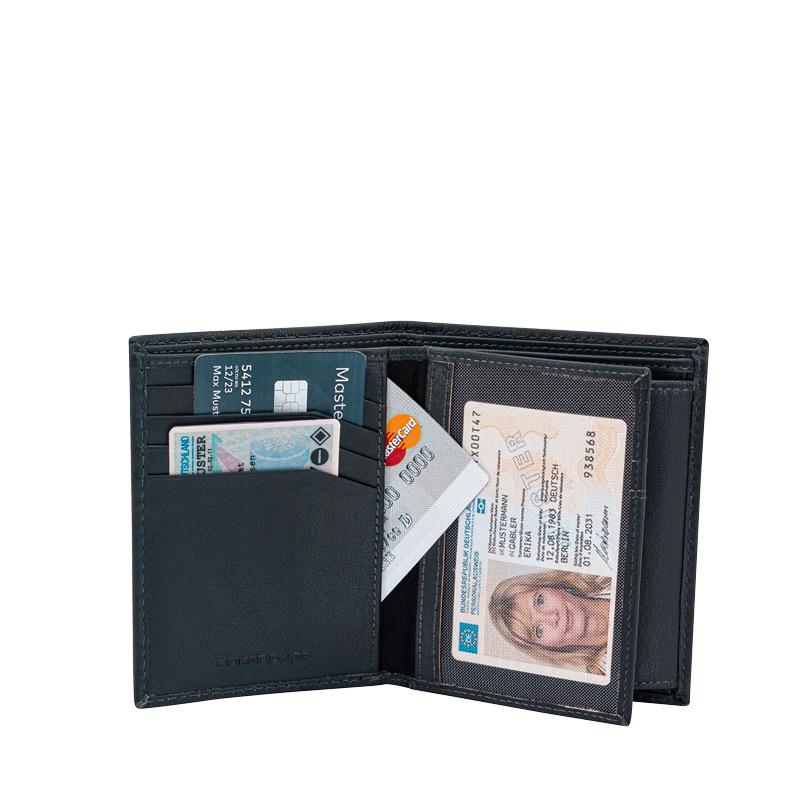 Friedrich 23 Cloe Geldbörse Leder RFID Blau 12,5 cm