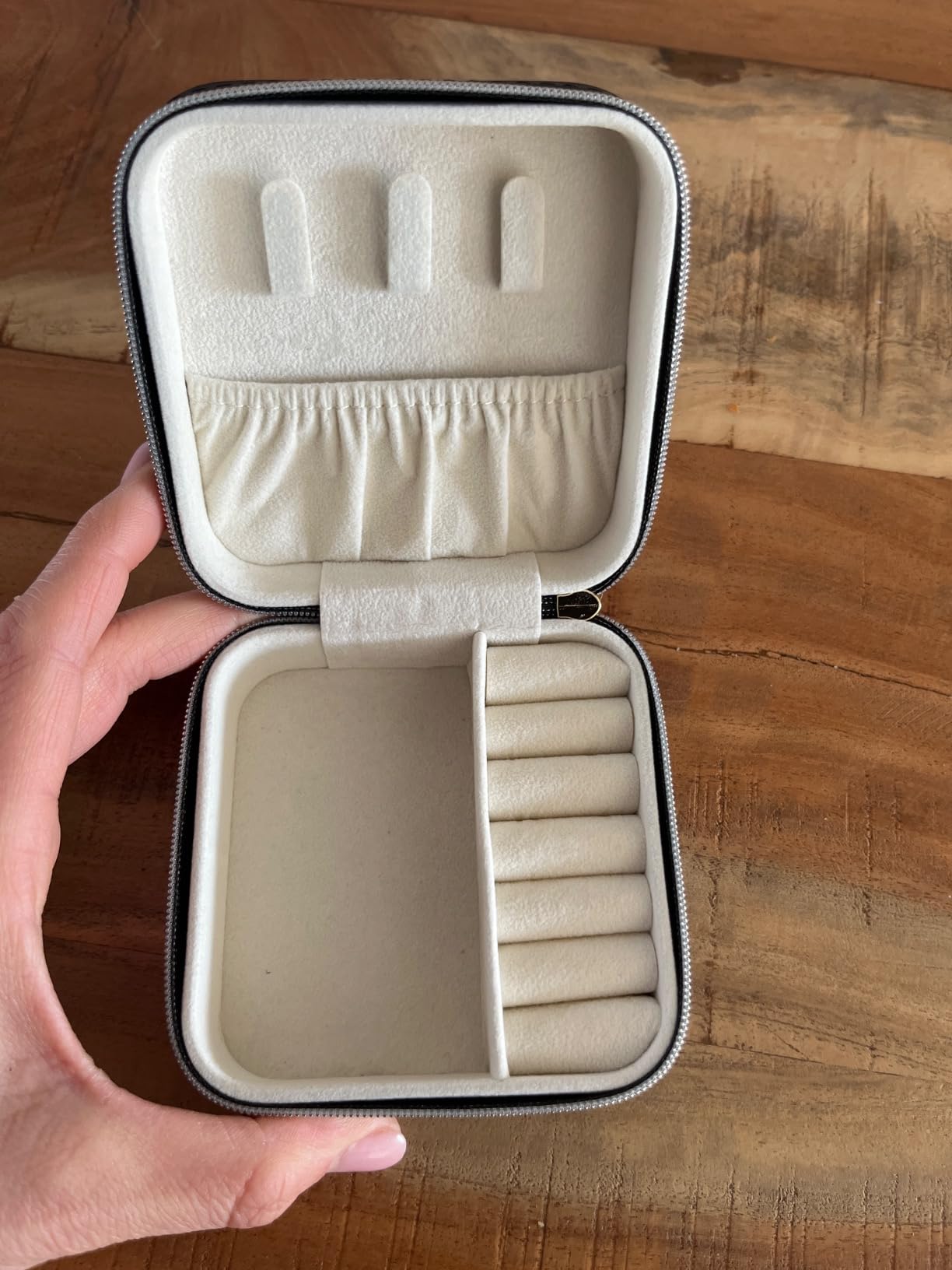 KAMIER Mini Schmuckkästchen Reise 2 Ebenen PU-Leder