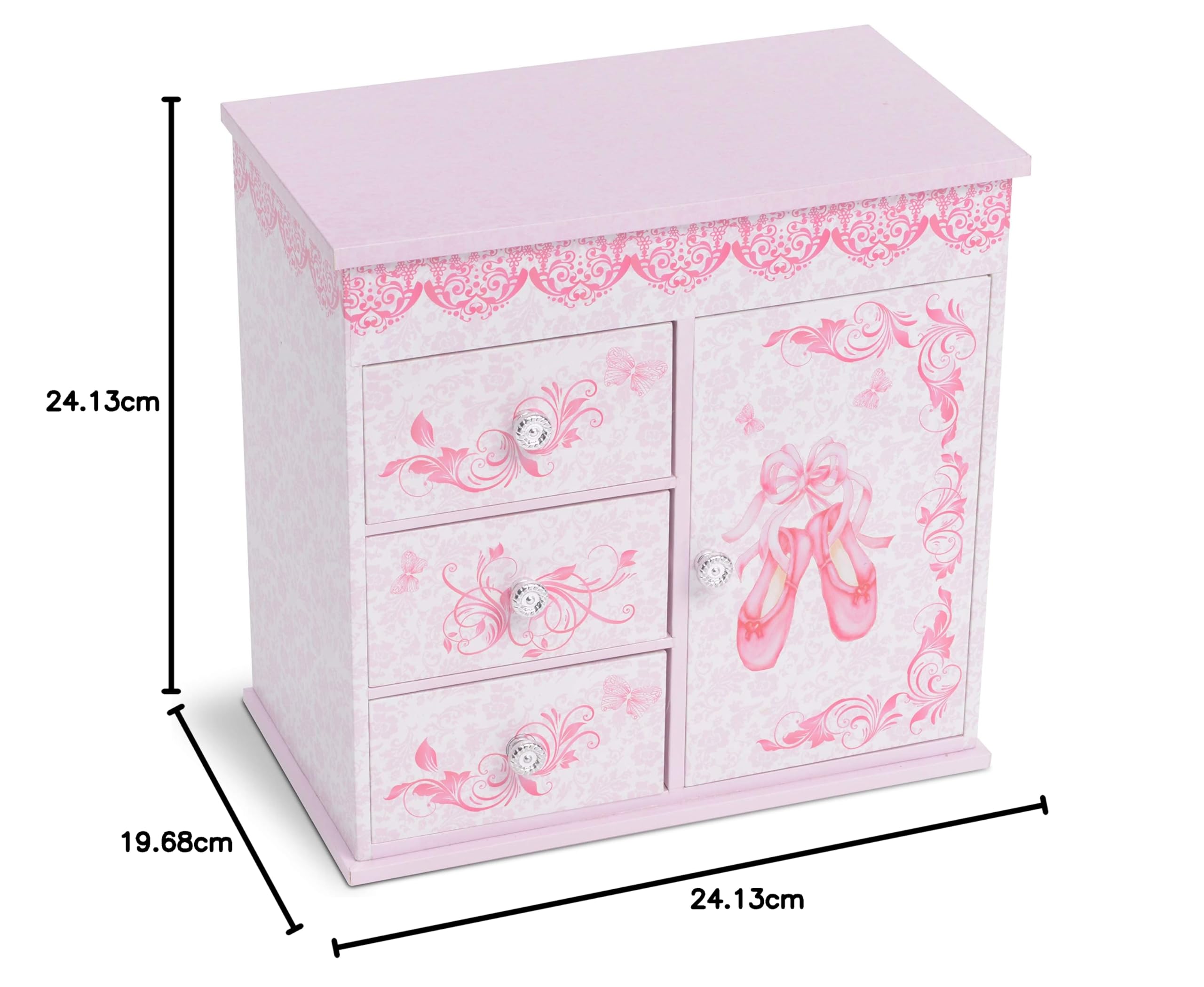 Jewelkeeper Ballerina Schmuckschatulle Schwanensee rosa 3 Schubladen