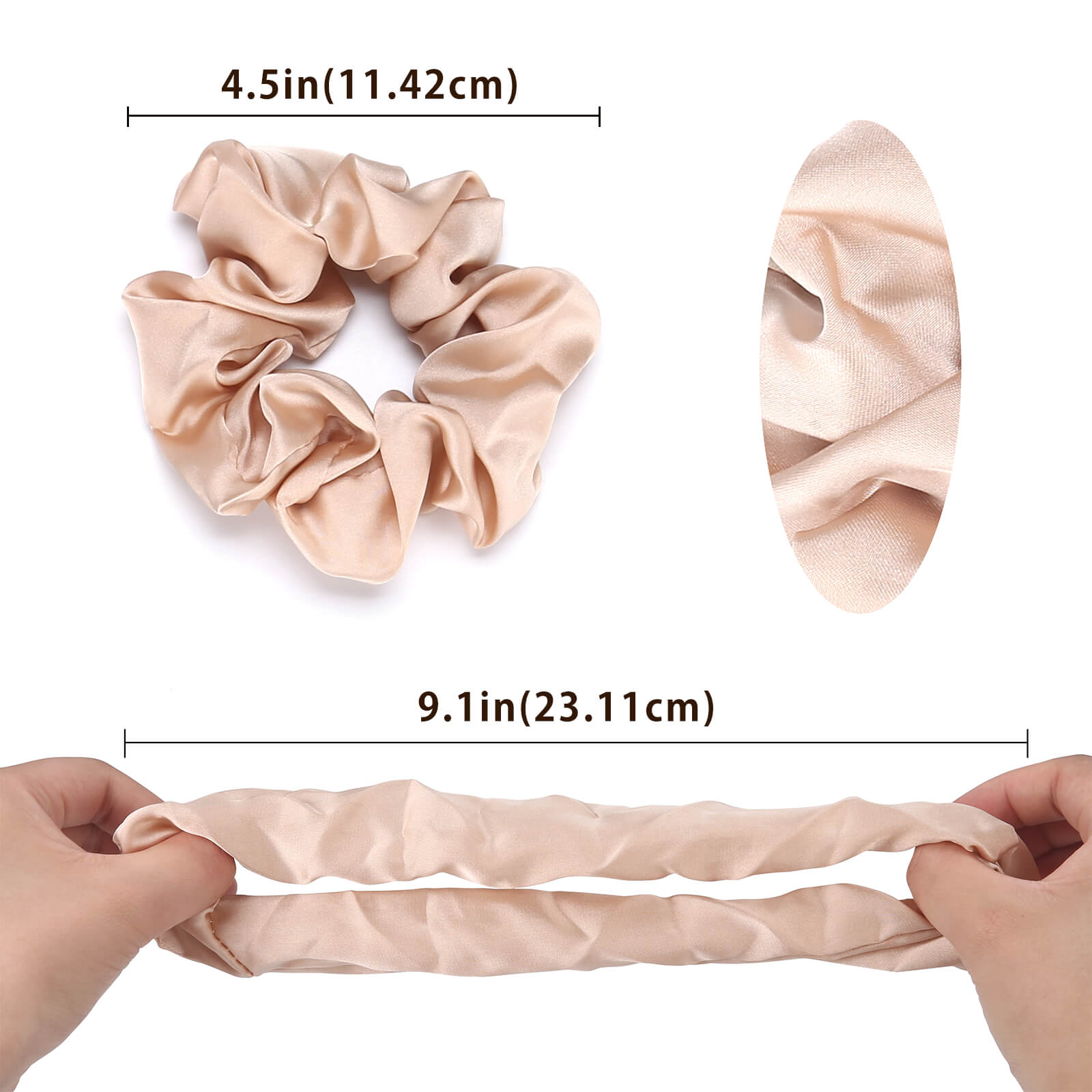Lolalet Scrunchies Haargummis Satin Set A 6er Pack groß