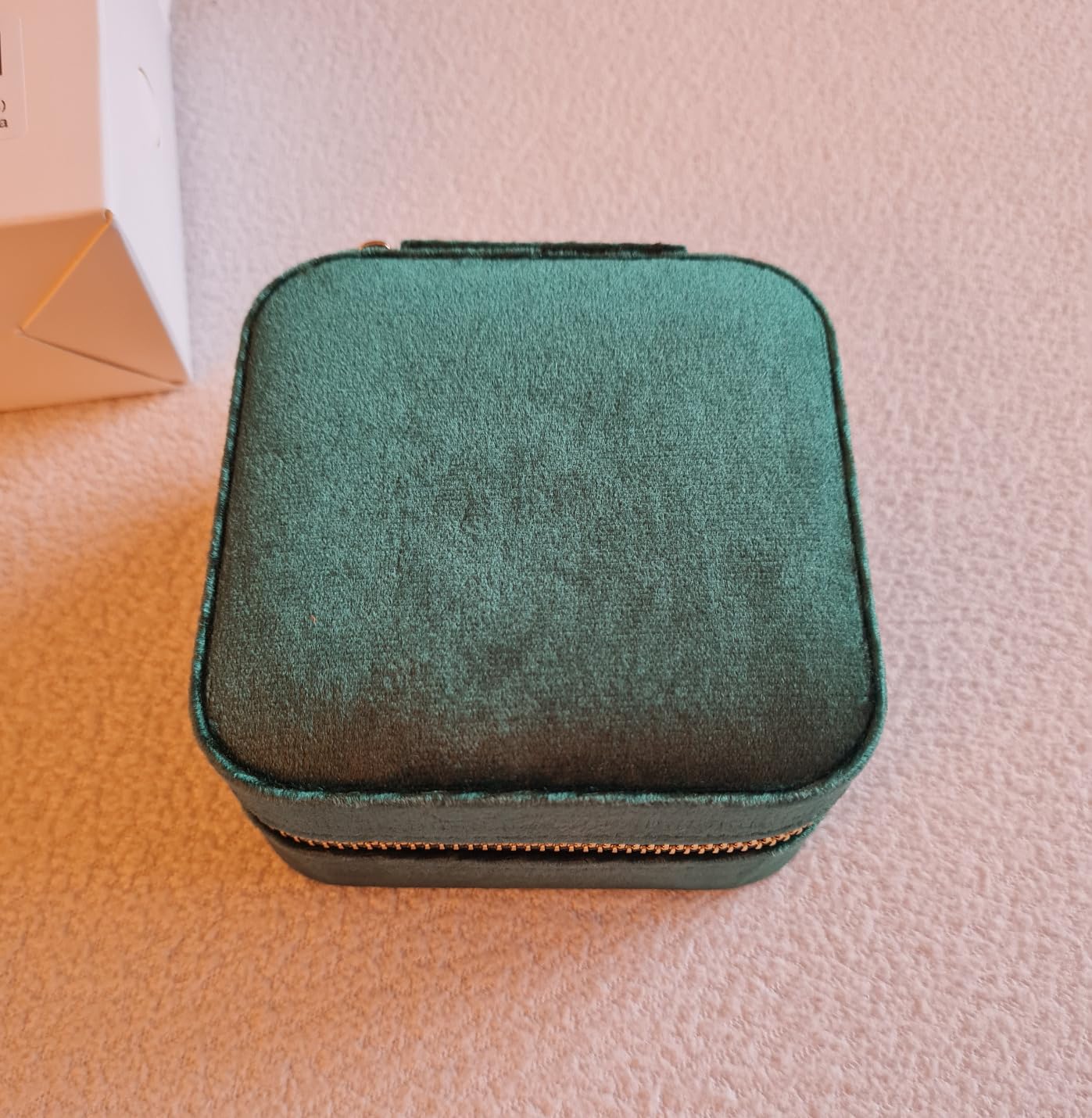 Dajasan Small Jewelry Box Schmuckbox Blau Samt Spiegel