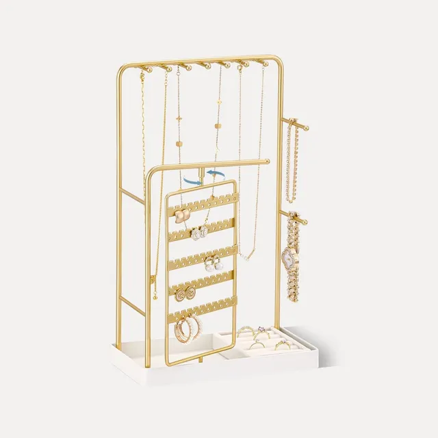 Lolalet Jewelry Stand Schmuckständer Gold 360 drehbar