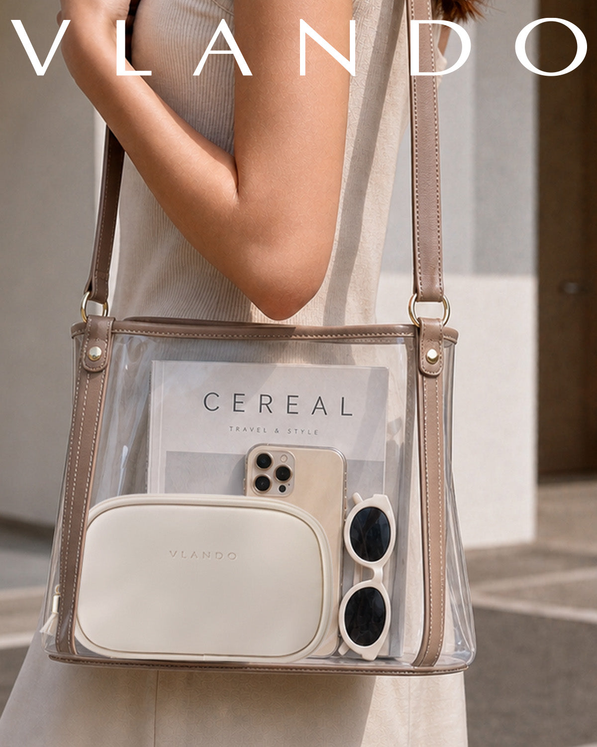 VLANDO Travel Ritual Kosmetiktasche Medium Cremeweiß