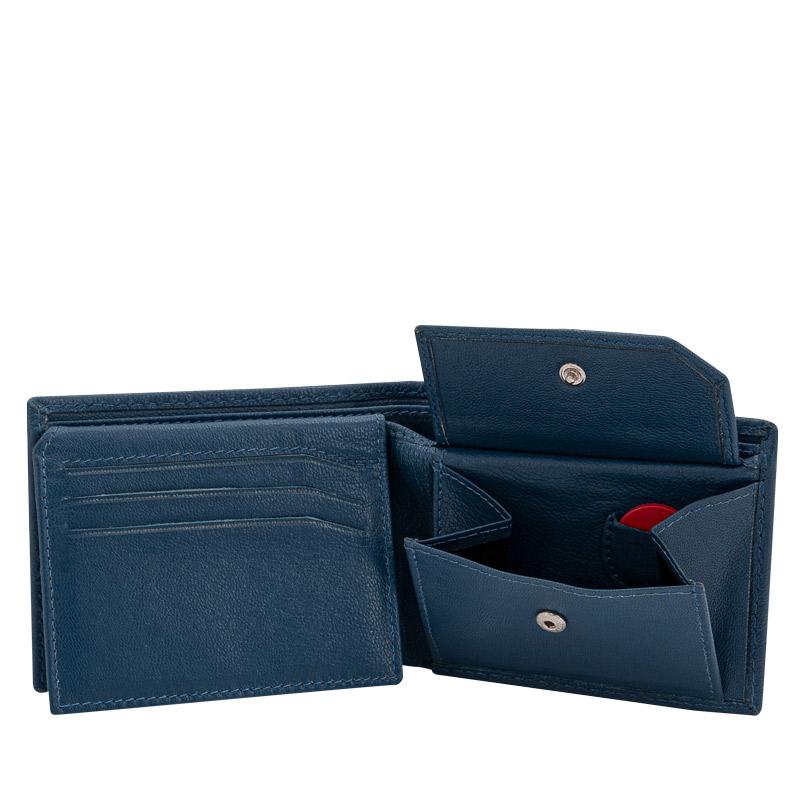 Friedrich 23 Redford Mini Geldbörse Leder RFID Blau