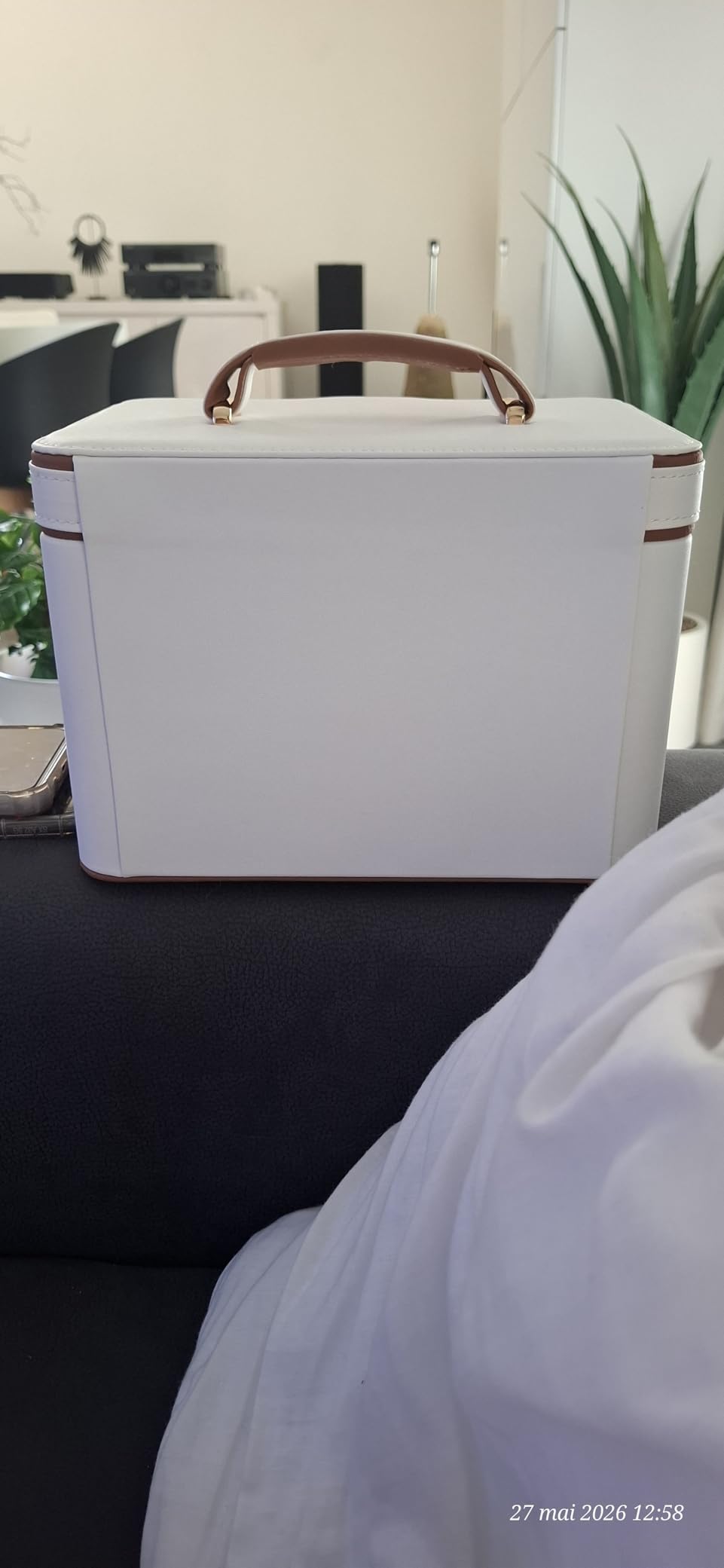 KAMIER Large Jewelry Boxes Schmuckkästchen Beige 4 Ebenen mit Spiegel