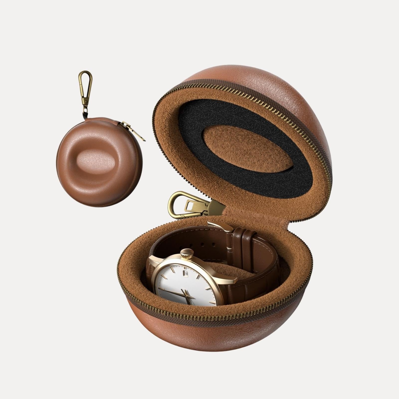 Lolalet Watch Box Uhrenetui Hartschale Braun Single