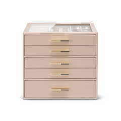 VLANDO Quiet Luxe Schmuckkasten 5 Fächer Glasdeckel