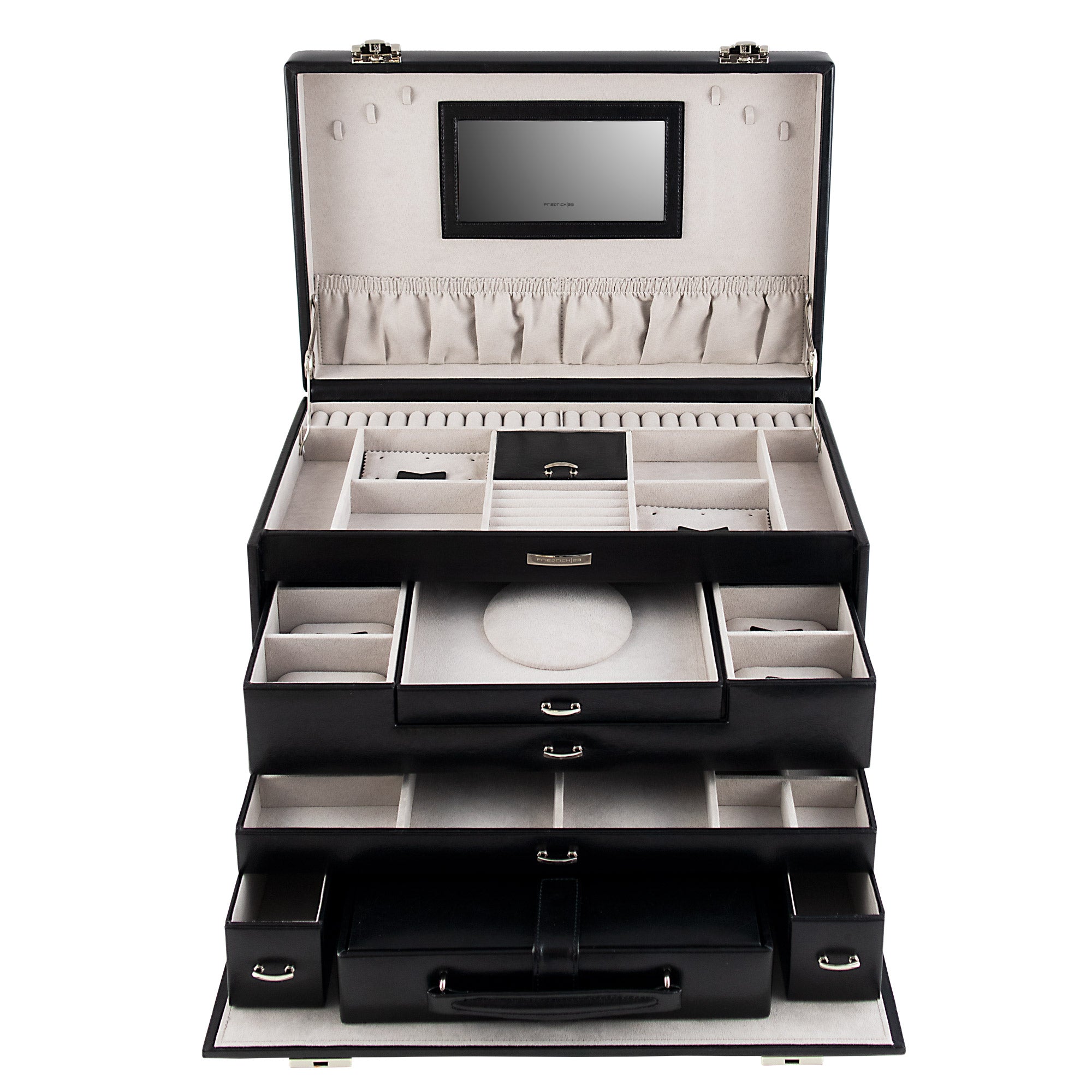 Friedrich 23 Classico Schmuckkasten XXL Schwarz Leder