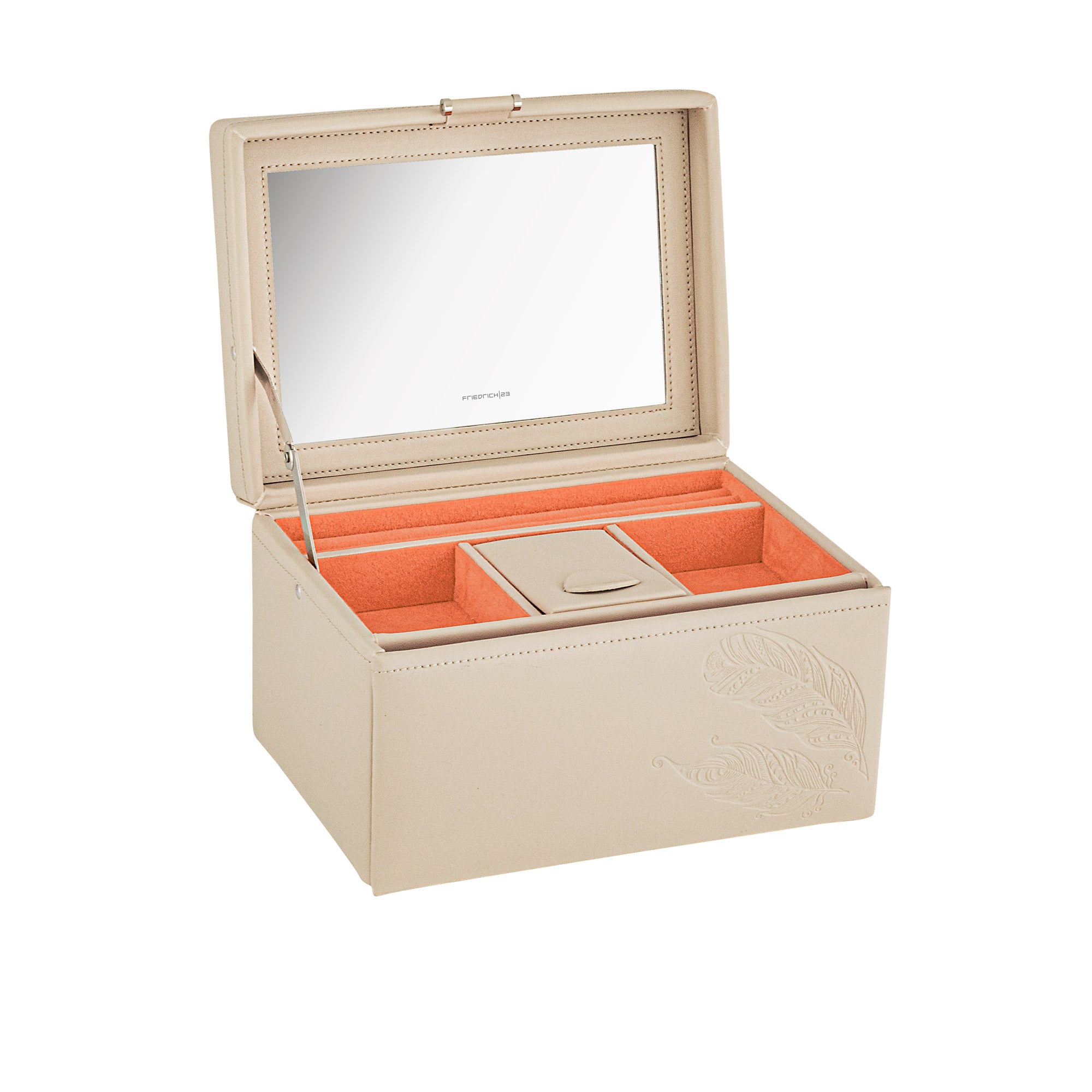 Friedrich 23 Boho Schmuckkasten Kunstleder Beige 21 cm