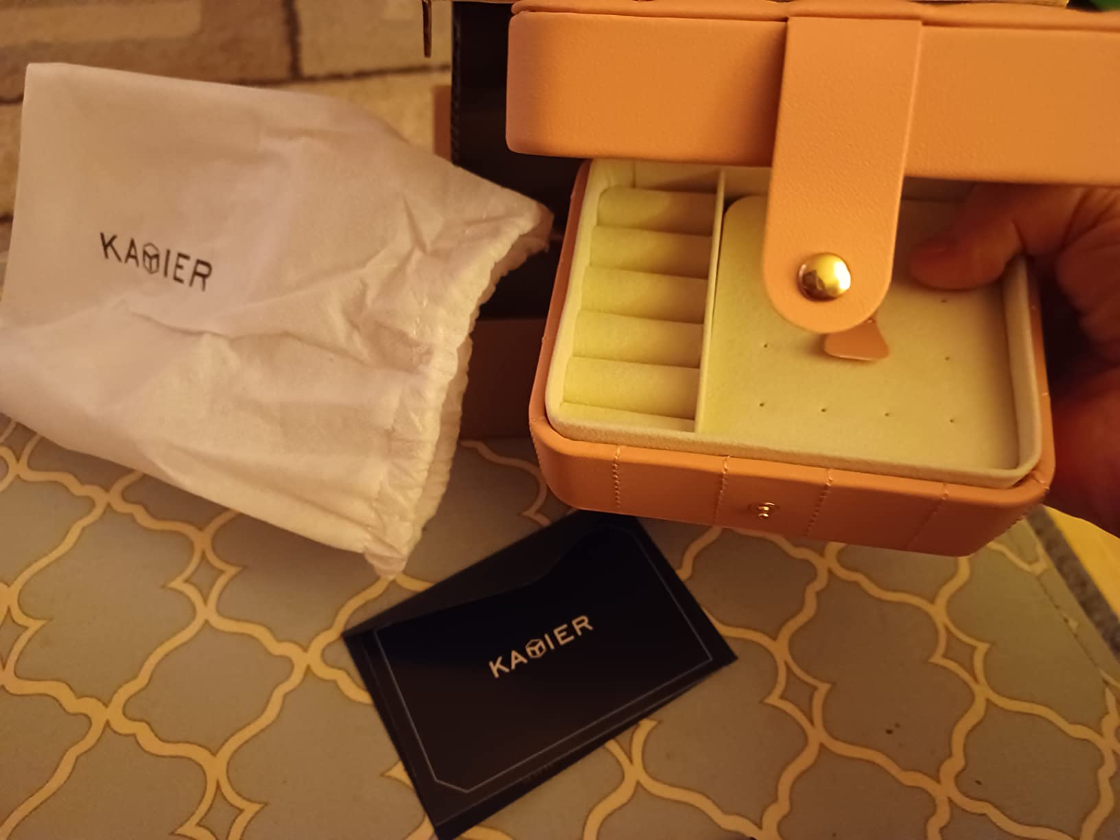 KAMIER Mini Jewelry Boxes Schmuckkästchen Rosa mit Spiegel