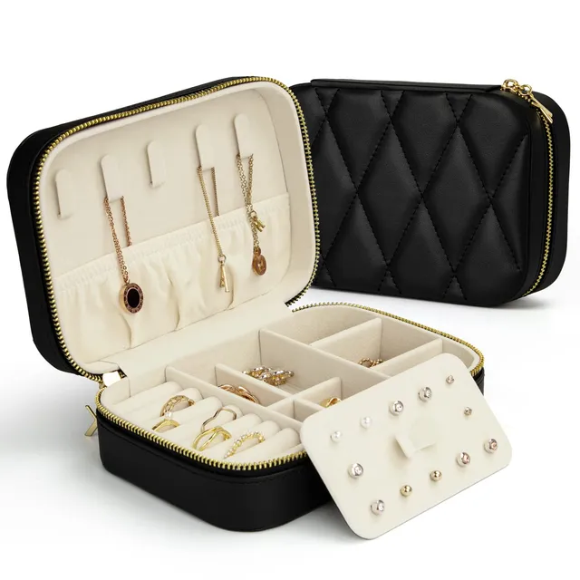 KAMIER Mini Schmuckbox Reise 2 Ebenen Handtasche