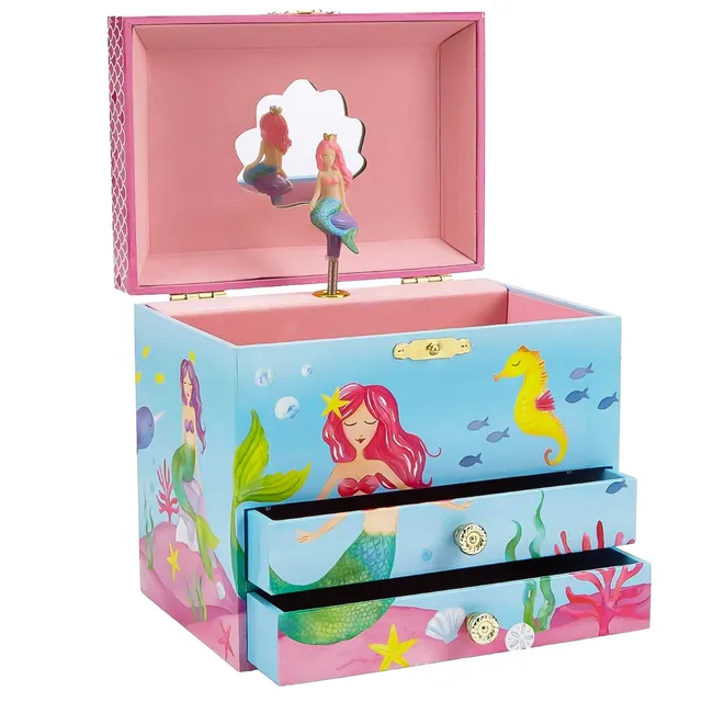 Jewelkeeper Mermaid Jewelry Boxes Spieluhr Meerjungfrau 2 Schubladen