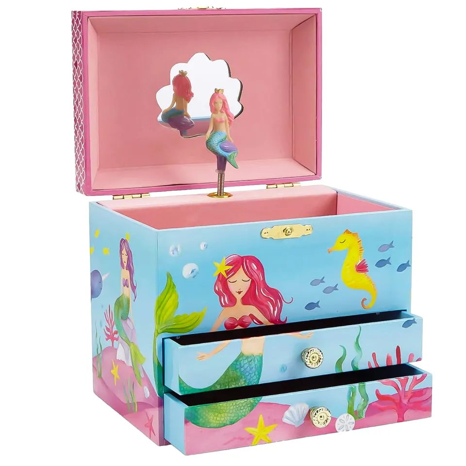 Jewelkeeper Mermaid Jewelry Boxes Spieluhr Meerjungfrau 2 Schubladen